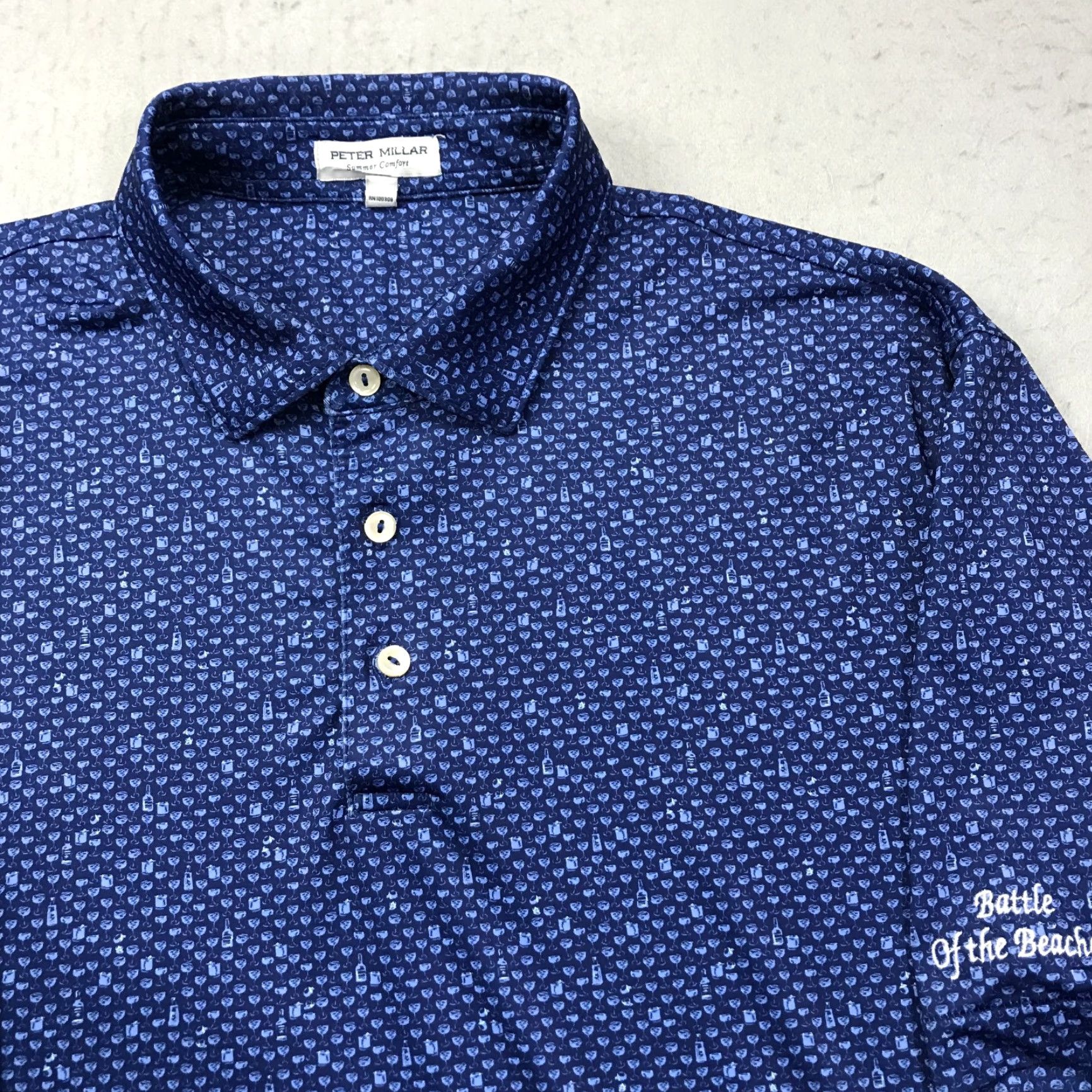 Peter Millar Peter Millar Polo Shirt Mens Large Blue Golf Summer Comfort Beach Battle Size US L / EU 52-54 / 3 - 2 Thumbnail