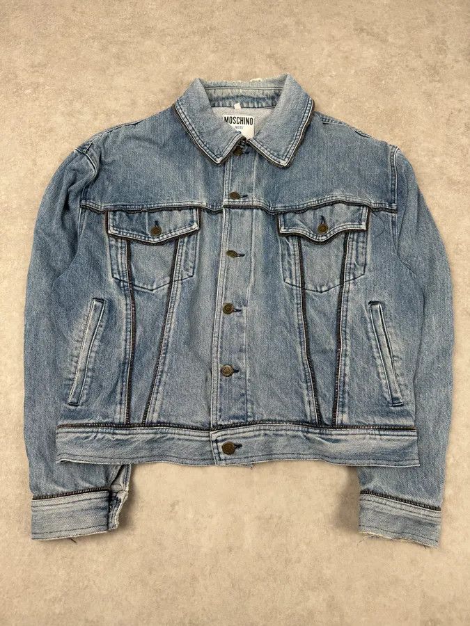 Moschino 2000s Moschino Multi Zips Blue Aero Denim Jacket Size US M / EU 48-50 / 2 - 4 Thumbnail