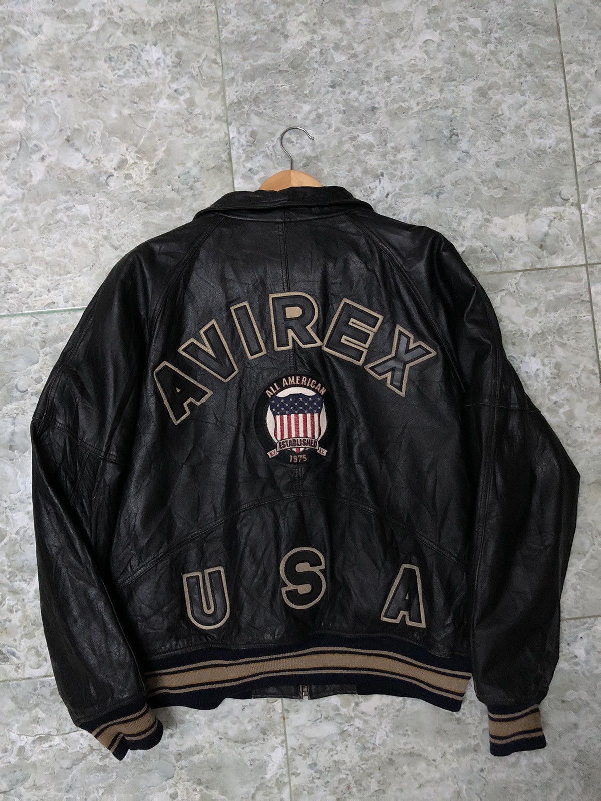 Avirex × Rap Tees 🔥 RARE VINTAGE ICON AVIREX VARSITY LEATHER JACKET Size US L / EU 52-54 / 3 - 15 Thumbnail
