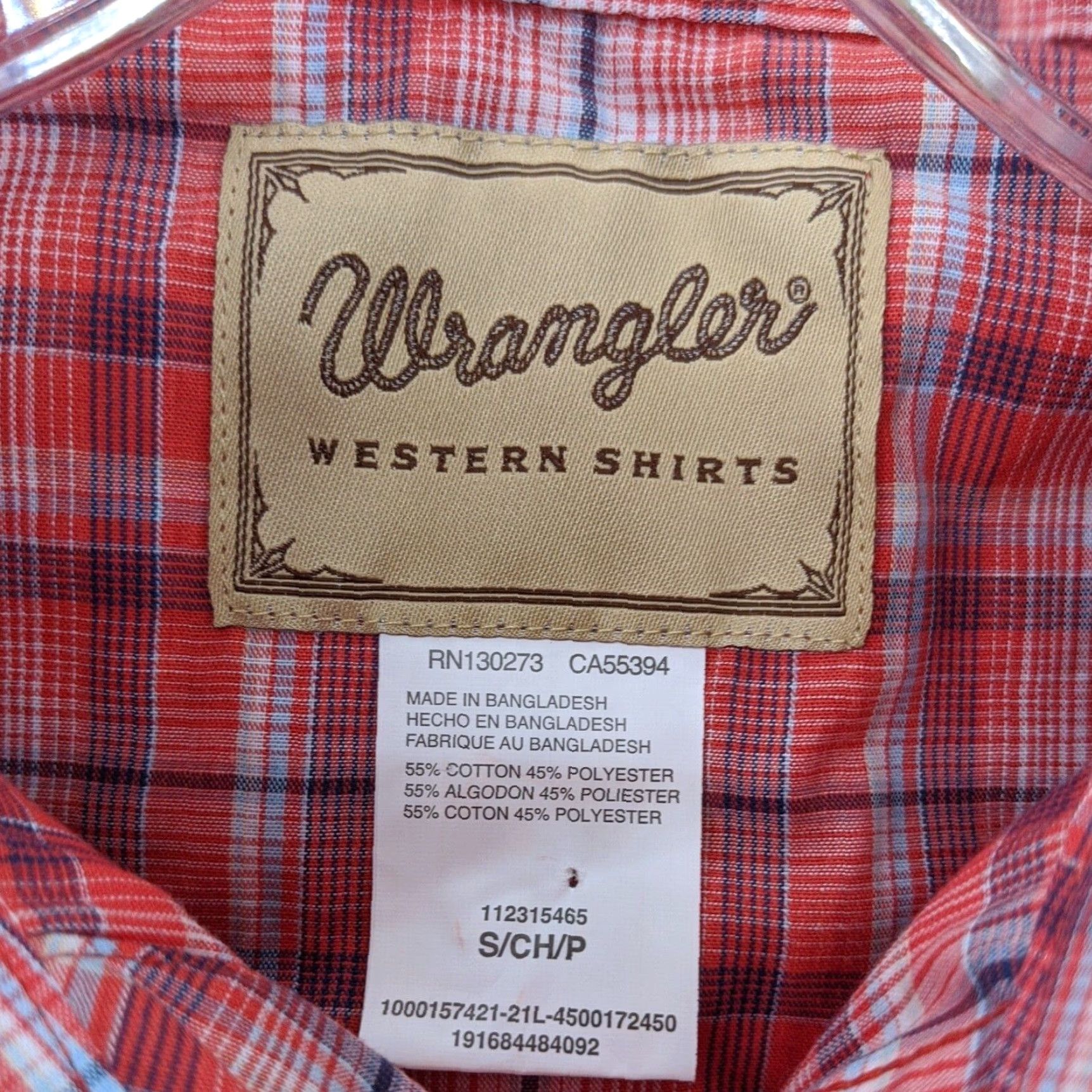 Wrangler VINTAGE Wrangler Men’s Short Sleeve Button-Up Shirt Cowboy Western Cotton Plaid S Red Size US S / EU 44-46 / 1 - 7 Thumbnail