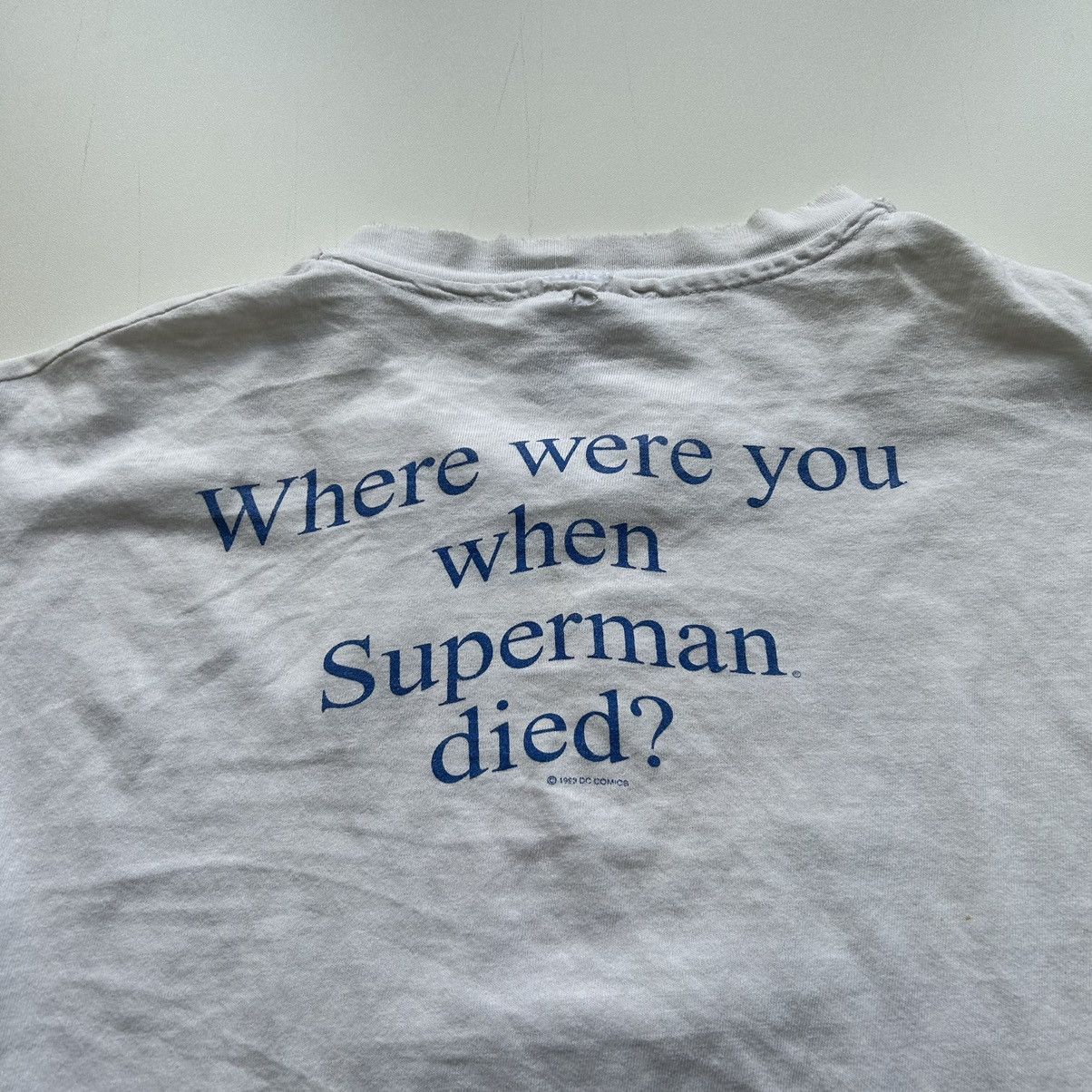 DC Comics × Vintage Vintage 90s Super Man Death DC Comics Graphic T Shirt Rare Size US M / EU 48-50 / 2 - 4 Thumbnail