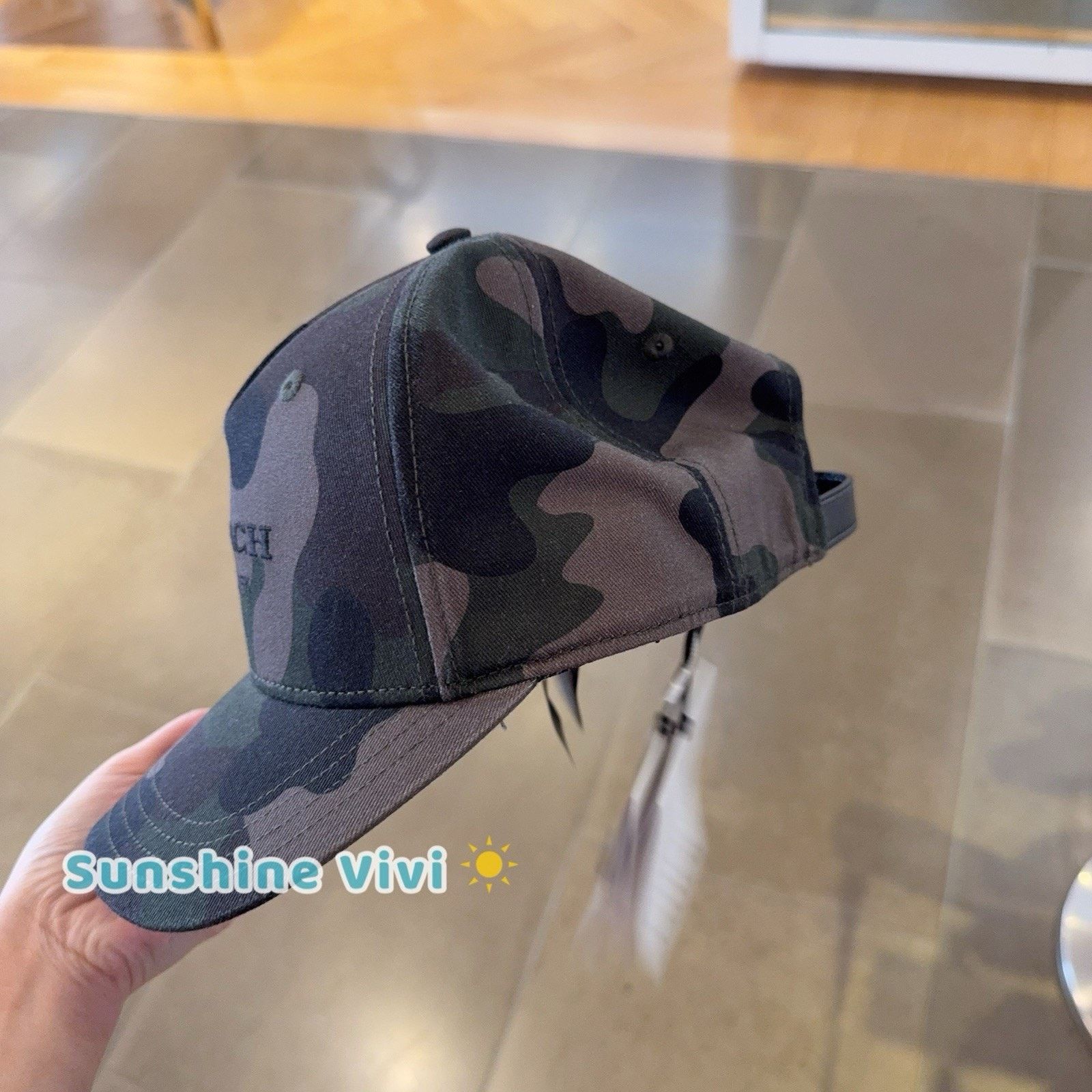 Coach NWT Coach Embroidered Baseball Hat With Camo Print XS/S Size ONE SIZE - 3 Thumbnail