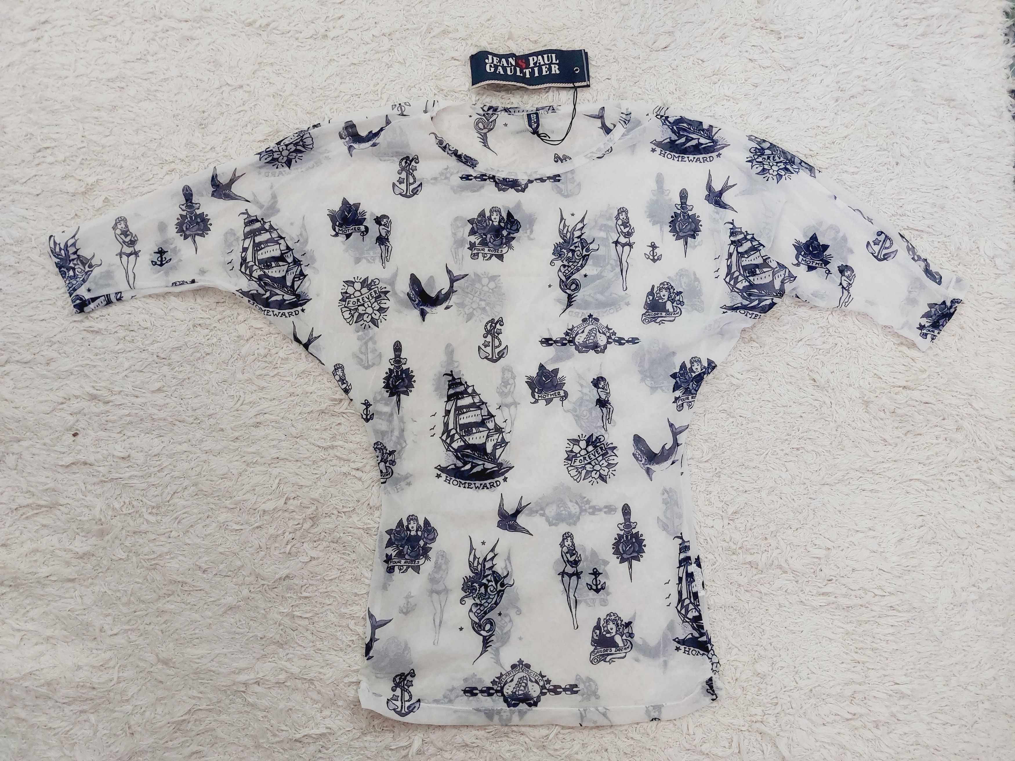 Jean Paul Gaultier Jean Paul Gaultier Pin Up Girl Sailor Marine T-Shirt Top Size US M / EU 48-50 / 2 - 1 Thumbnail