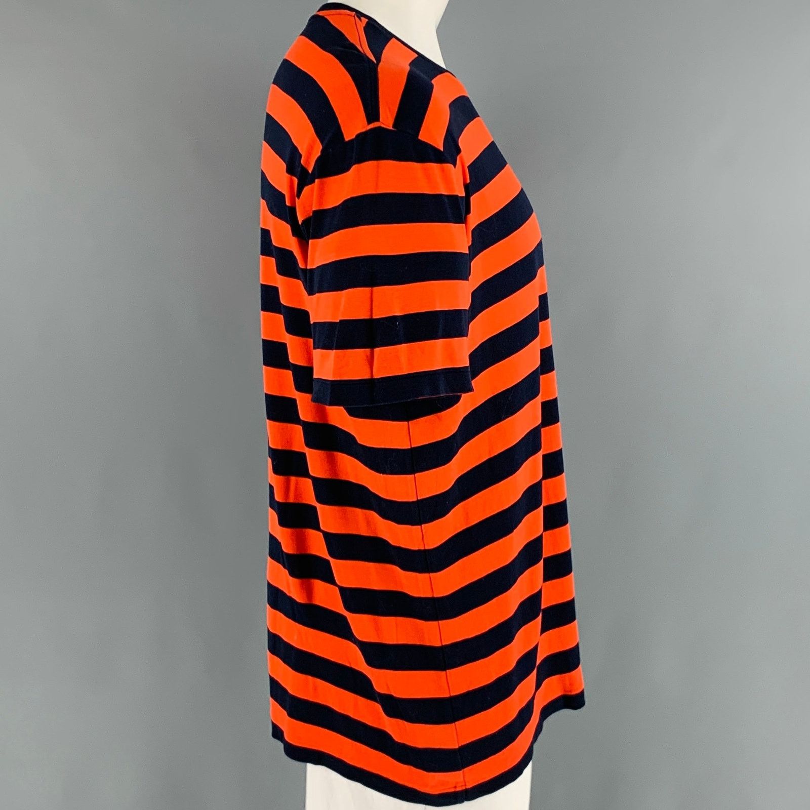 Ralph Lauren Size XXL Orange Navy Stripe Cotton Crew-Neck T-shirt Size US XXL / EU 58 / 5 - 2 Thumbnail