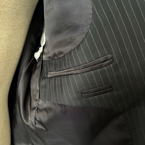 Jos. A. Bank Jos. A. Bank Mens 44L Navy Striped 100% Wool 2 Piece Suit Wi Size 44L - 11 Thumbnail
