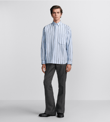 Dior o1w1db10625 Christian Dior Embroidery Shirt in Blue Size US L / EU 52-54 / 3 - 5 Thumbnail
