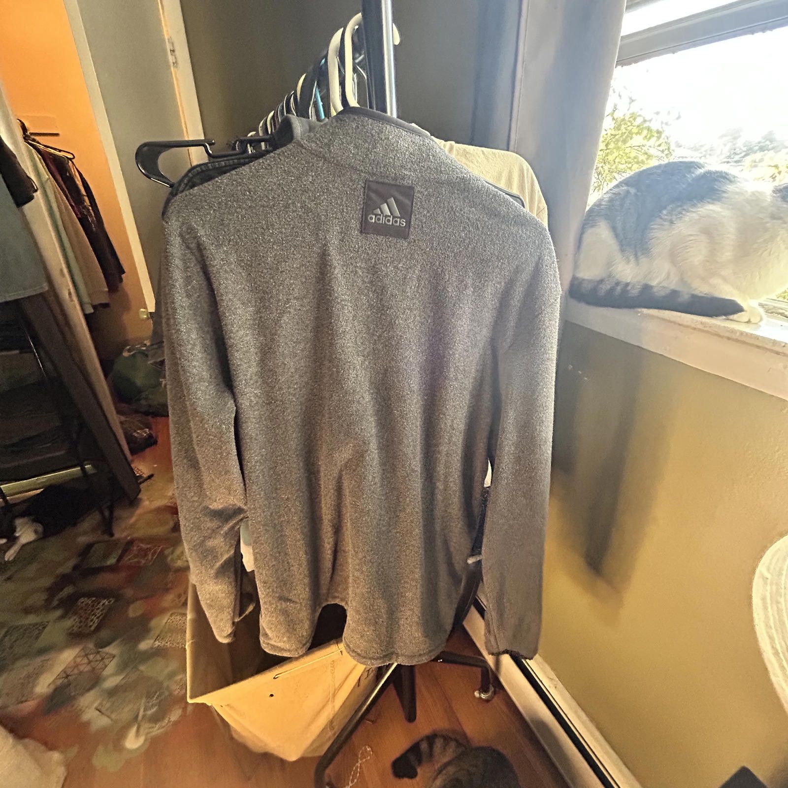 Adidas Adidas Men's Grey Fleece Jacket with Chest Pocket size large Size US L / EU 52-54 / 3 - 4 Thumbnail