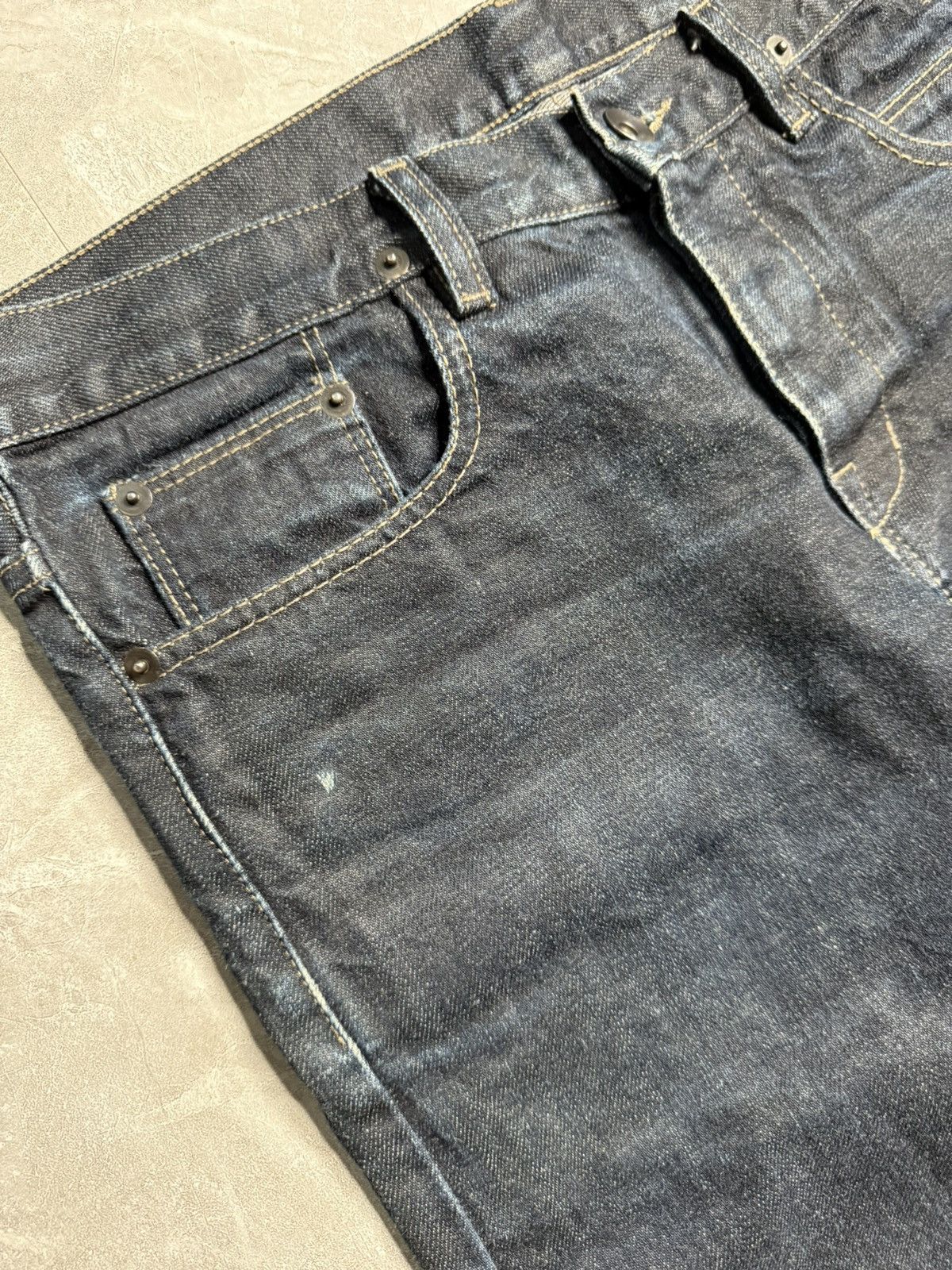 Rick Owens Drkshdw Rick Owens Berlin Cropped Blue Black Jeans Size US 27 - 4 Thumbnail
