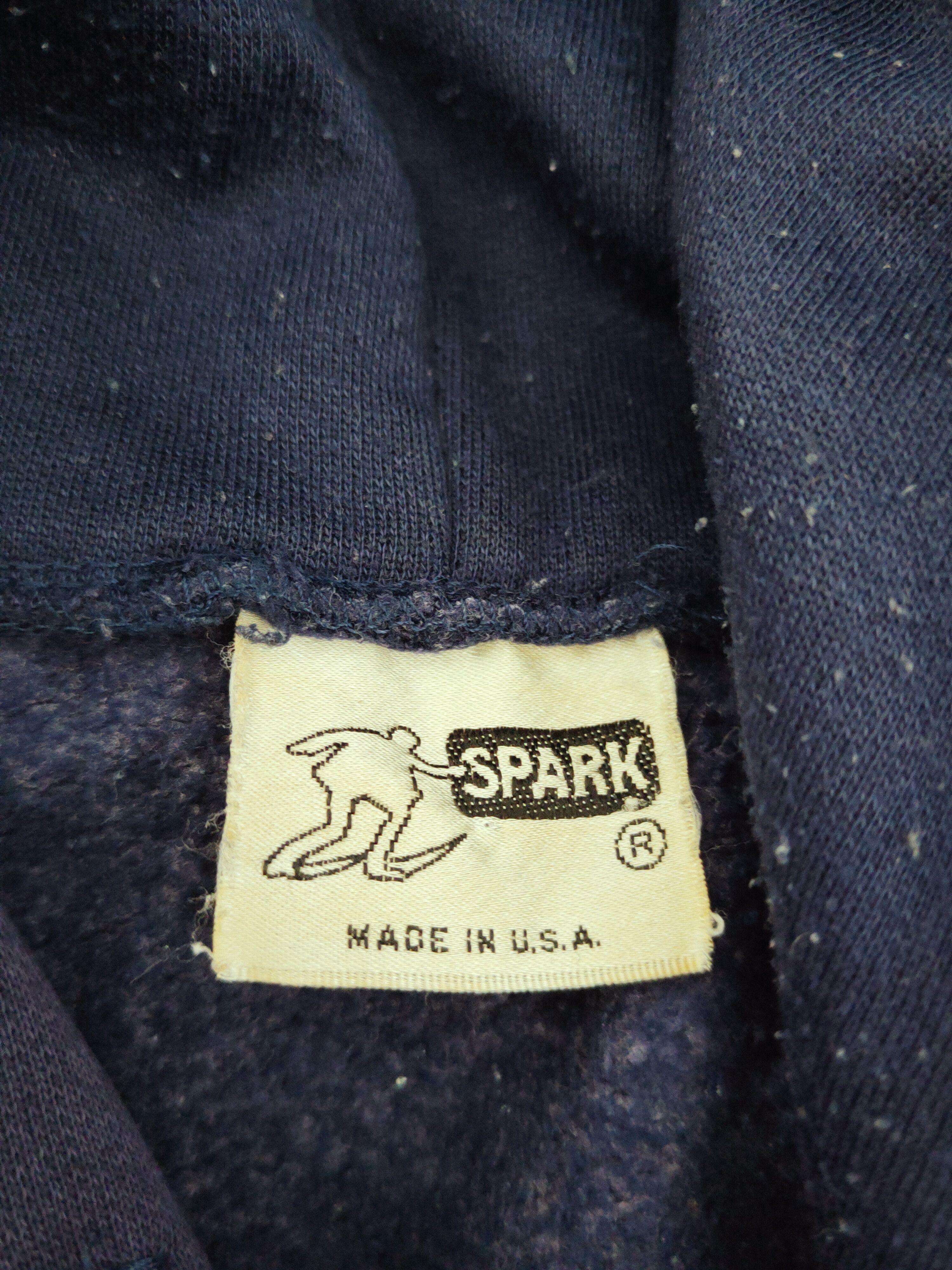 Vintage Spark Dark Blue Faded vintage Hoodie Sweatshirts #W028 Size US L / EU 52-54 / 3 - 10 Thumbnail