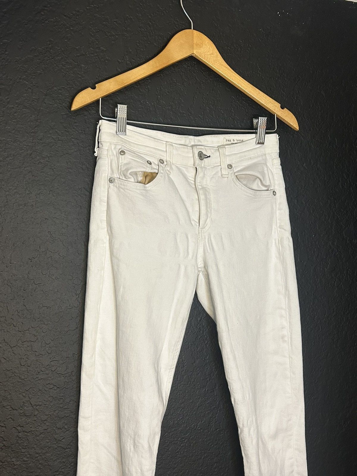 Rag & Bone Rag & Bone White Denim Skinny Jeans Size 27" / US 4 / IT 40 - 2 Thumbnail