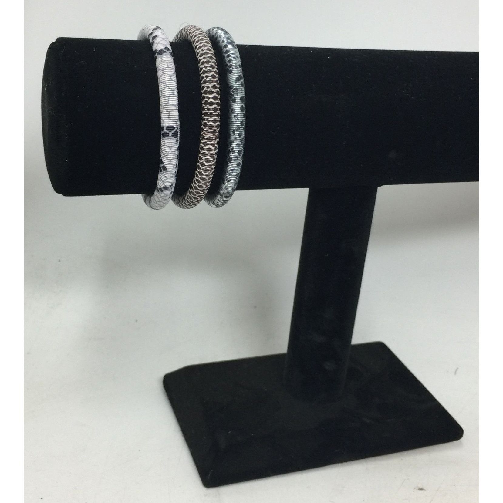 Other Snakeskin Patterned Stretchy Bangle Bracelets - Set of (3) Size ONE SIZE - 8 Thumbnail