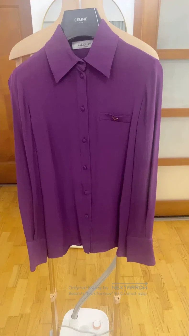 Valentino Valentino Silk logo shirt Size S / US 4 / IT 40 - 1 Thumbnail