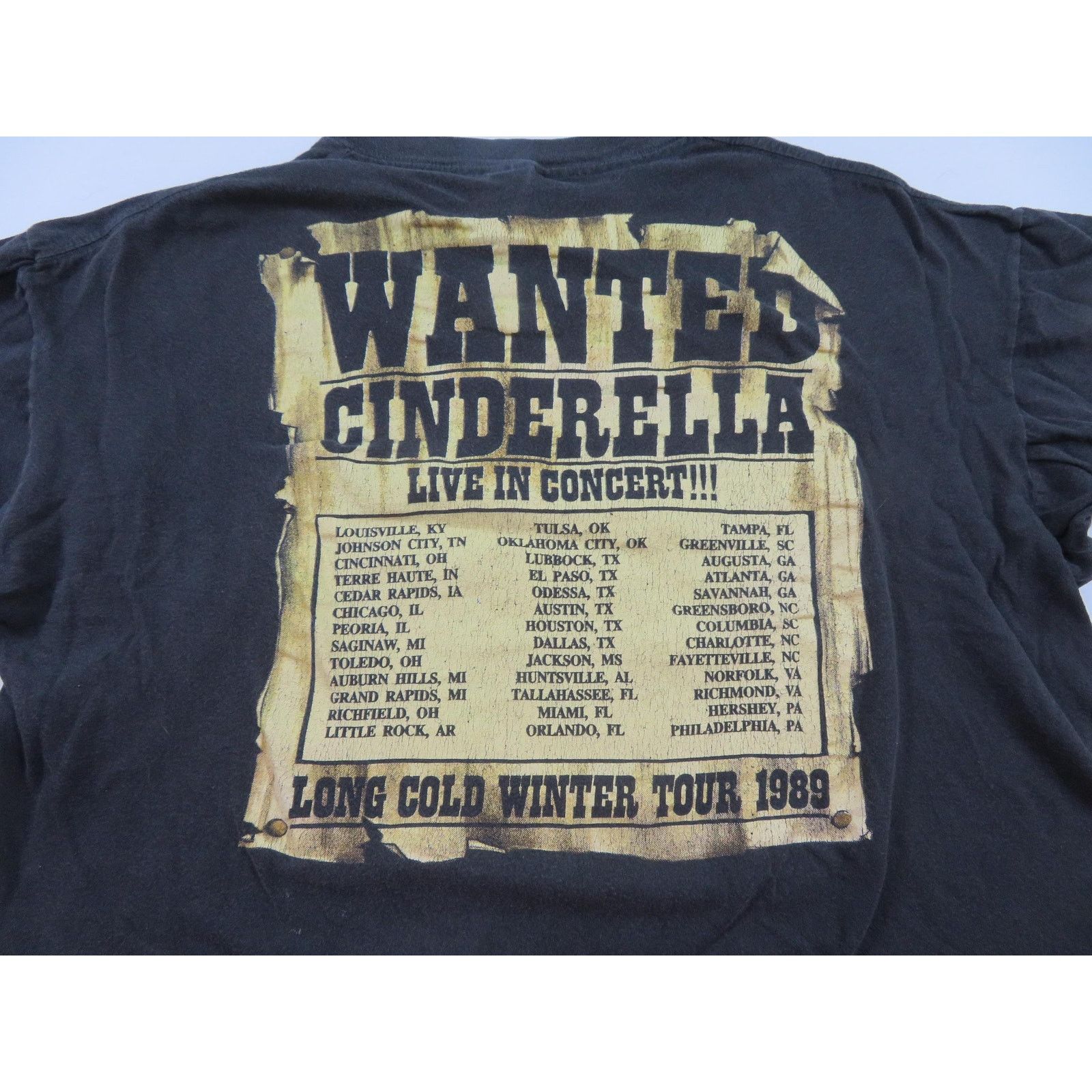 Other Cinderella 1989 Black T-Shirt Long Cold Winter Sz XL Size US XL / EU 56 / 4 - 4 Thumbnail