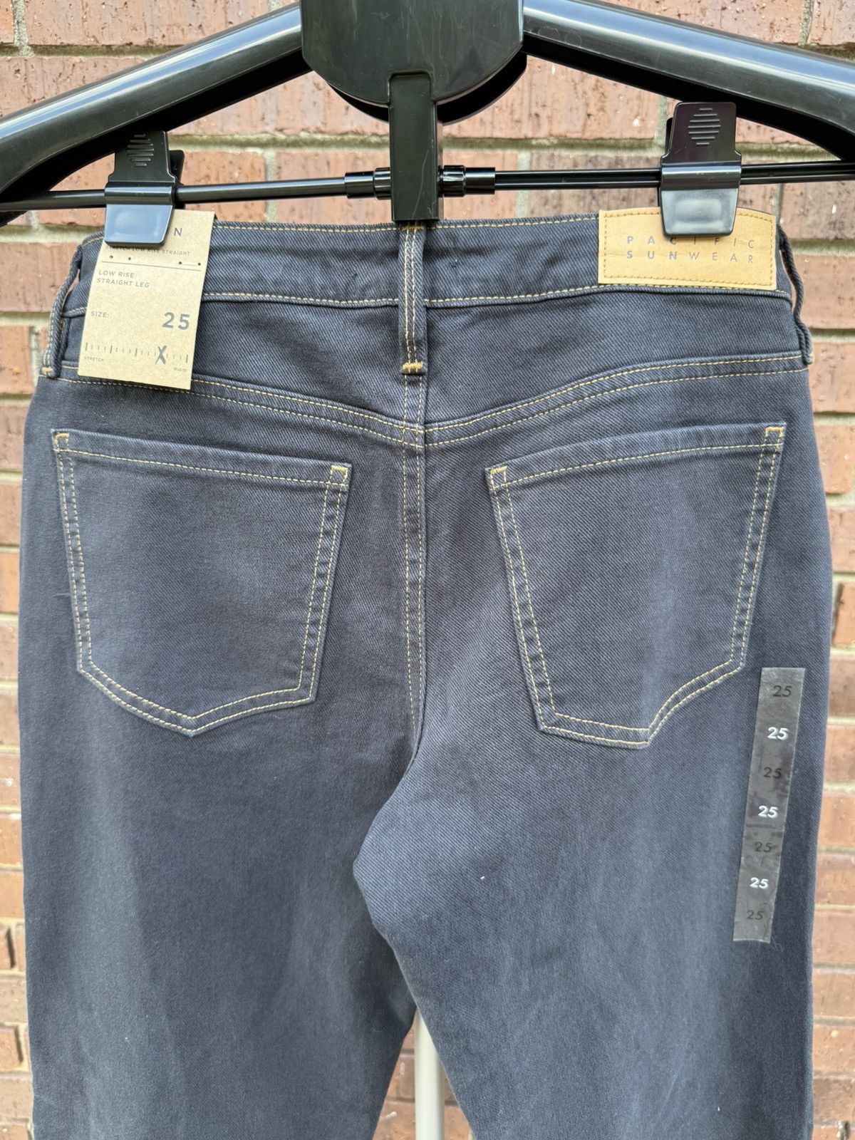 Pacsun Pacsun Denim Jeans Low Rise STRAIGHT Black Gray Size 25 Size 28" / US 6 / IT 42 - 4 Thumbnail