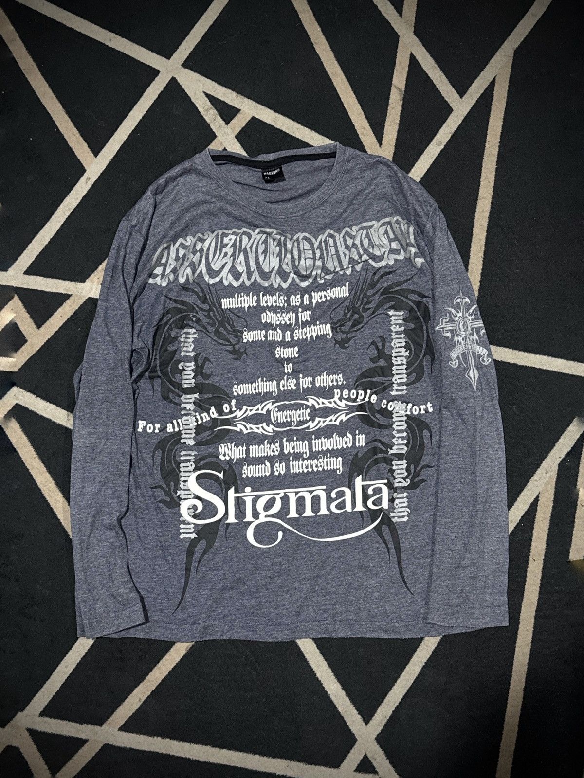 Hysteric Glamour Tribal Dragon Poem Babvino Japanese Long Sleeve Size US L / EU 52-54 / 3 - 1 Thumbnail