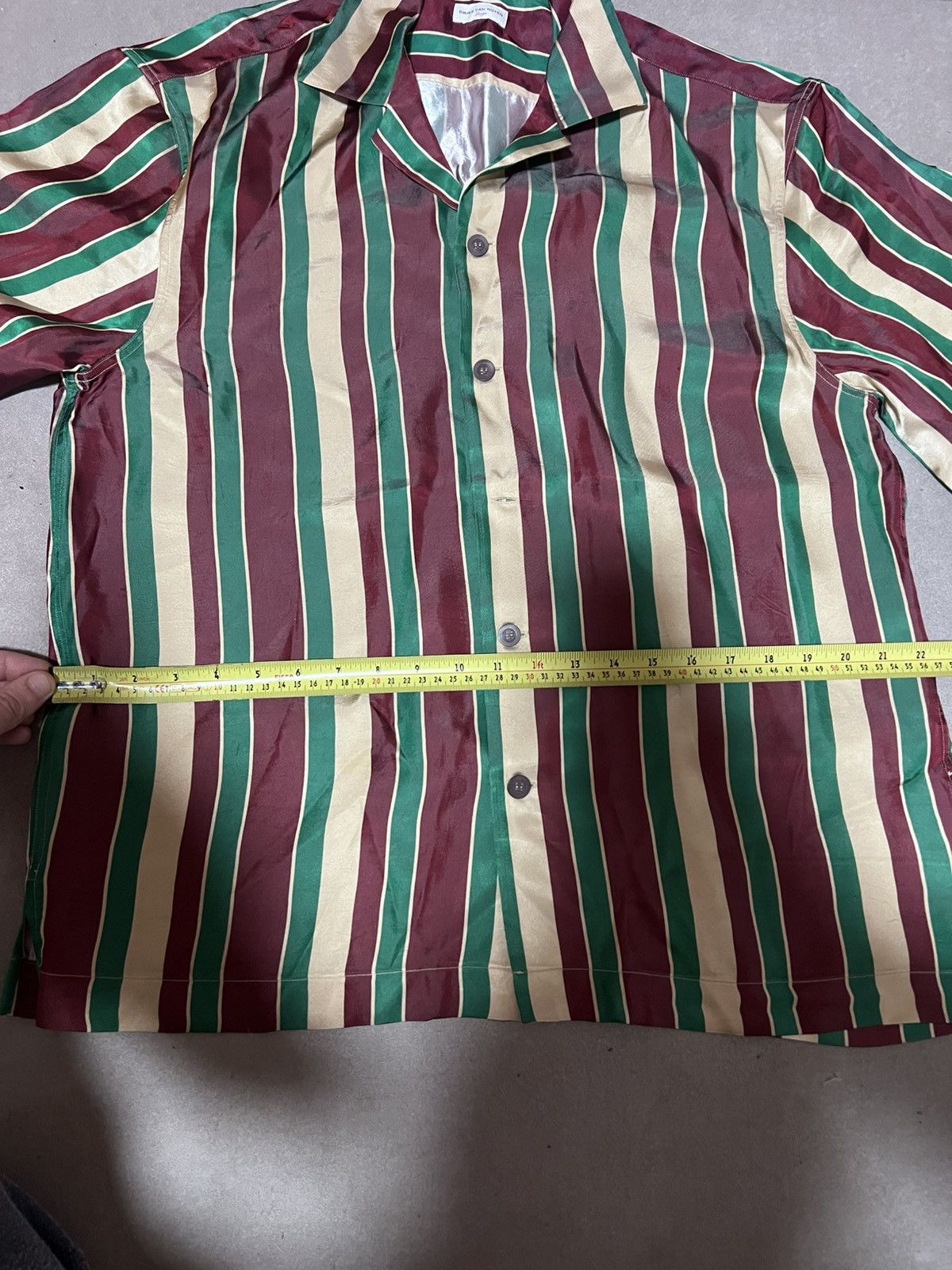 Dries Van Noten DRIES VAN NOTEN Mens Bordeaux Cassi Stripe-patterned Satin Size US L / EU 52-54 / 3 - 6 Thumbnail
