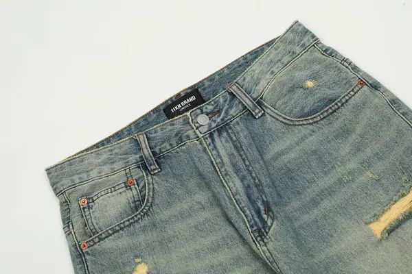 VIBE Wide-leg washed straight whisker ripped cargo flared jeans Size US 32 / EU 48 - 3 Thumbnail