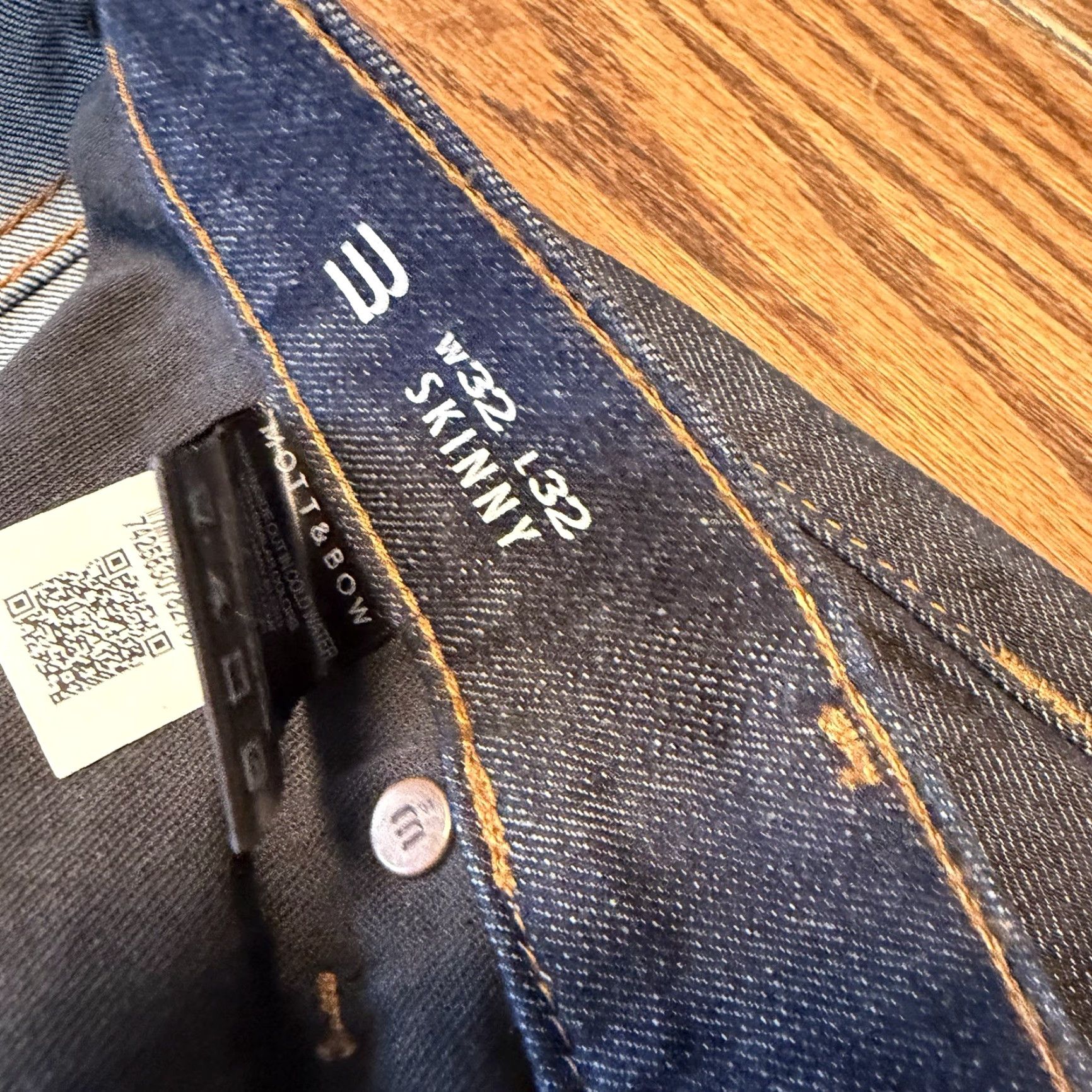 Mott & Bow Mott & Bow Jeans Mens 31x28 Slim Dark Blue Denim Stretch Skinny Straight 5-Pocket Logo City Preppy Mens Size US 31 - 5 Thumbnail