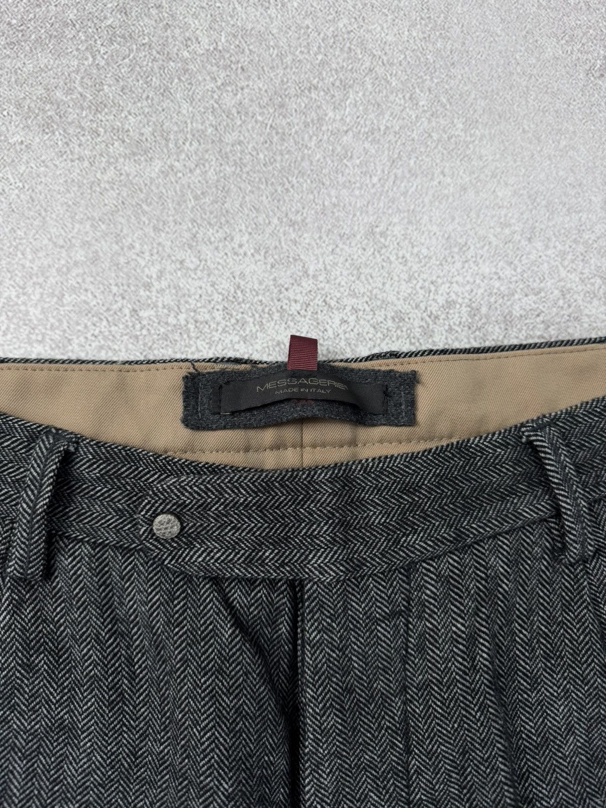 Messagerie Messagerie Gray Herringbone Wool Trousers Pants Size 46 Size US 32 / EU 48 - 6 Thumbnail