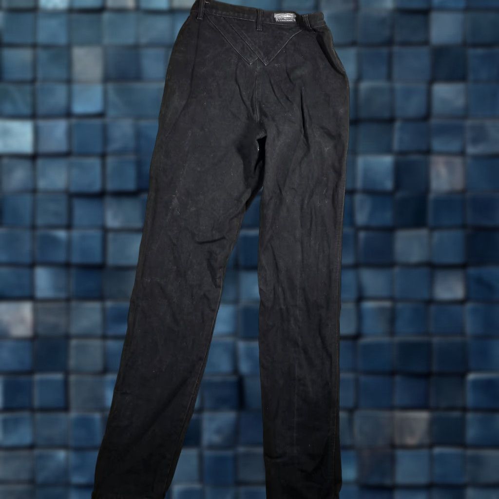 Vintage VINTAGE Rocky Mountain Jeans Womens Black 28X35 High Rise Tapered Denim 100% Cotton Boots? Size 32" / US 10 / IT 46 - 1 Thumbnail