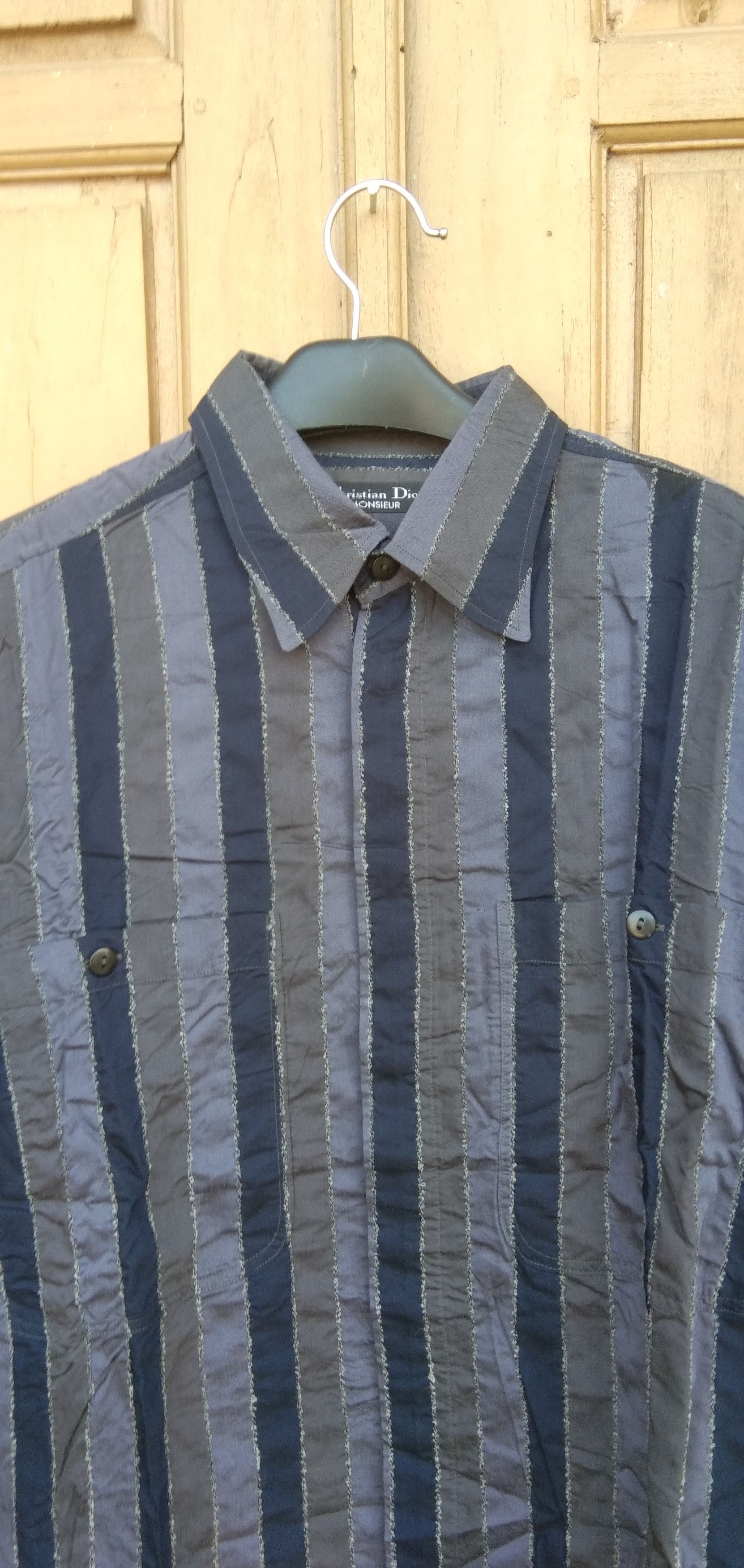 Christian Dior Monsieur Vtg Christian dior monsieur stripe button up shirt Size M / US 6-8 / IT 42-44 - 2 Thumbnail