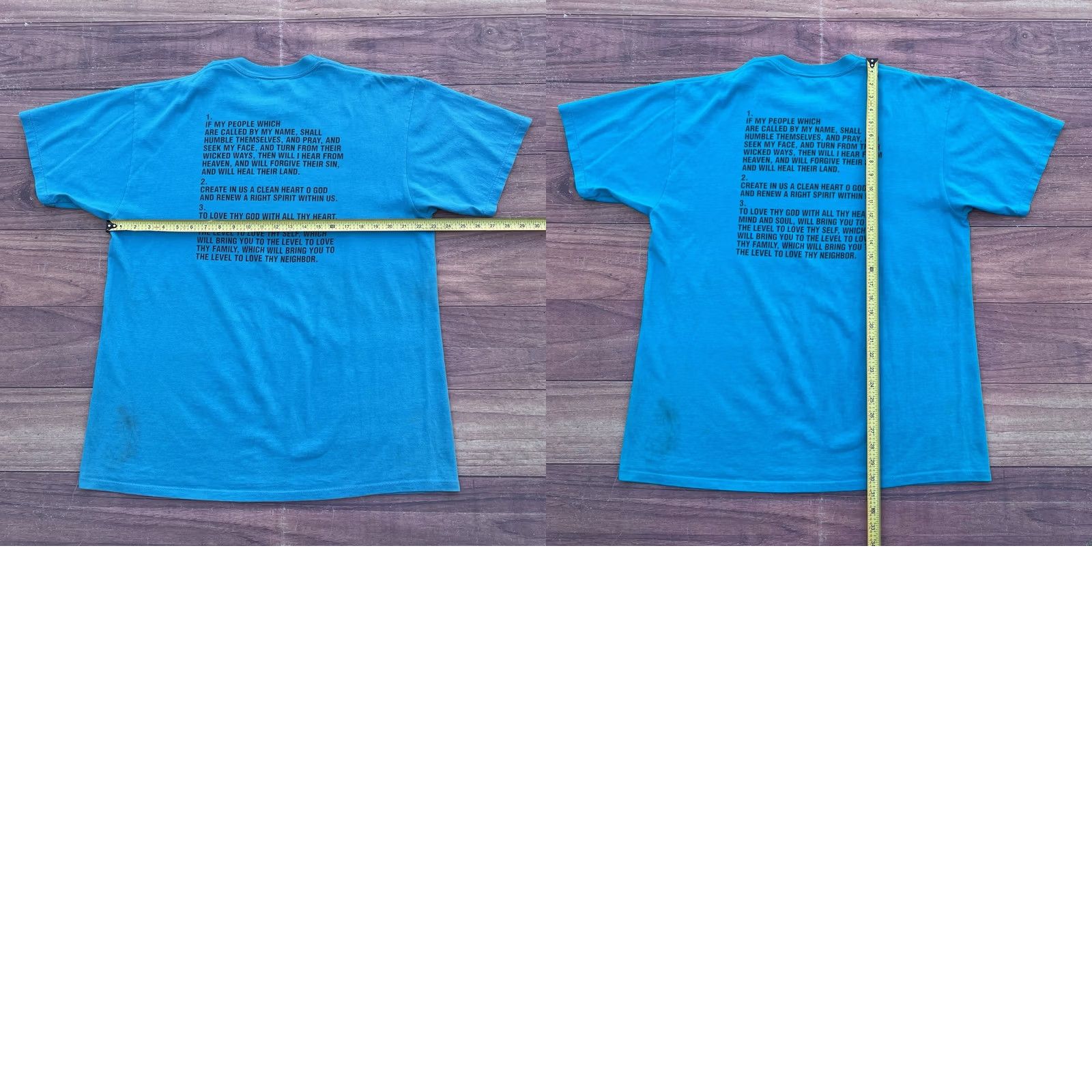 Doublet VINTAGE Jesus Tee Teal Shirt XL Double Sided Mens Crew Neck Short Sleeve Shirt 90s Love Pray Jesus Graphic Shirt Teral Green Size US XL / EU 56 / 4 - 8 Thumbnail