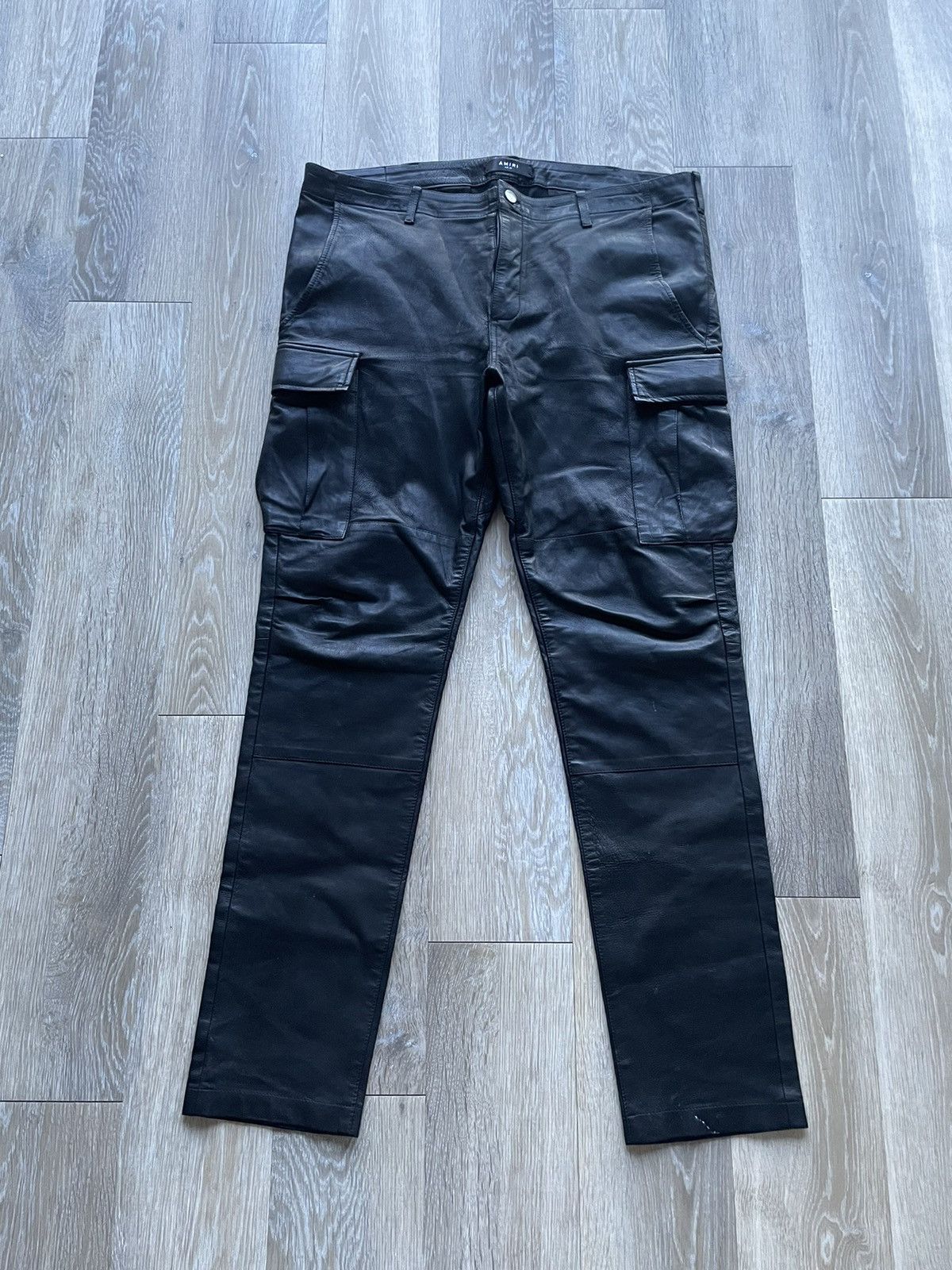 image of Amiri Black Leather Pant/denim, Men's (Size 38)