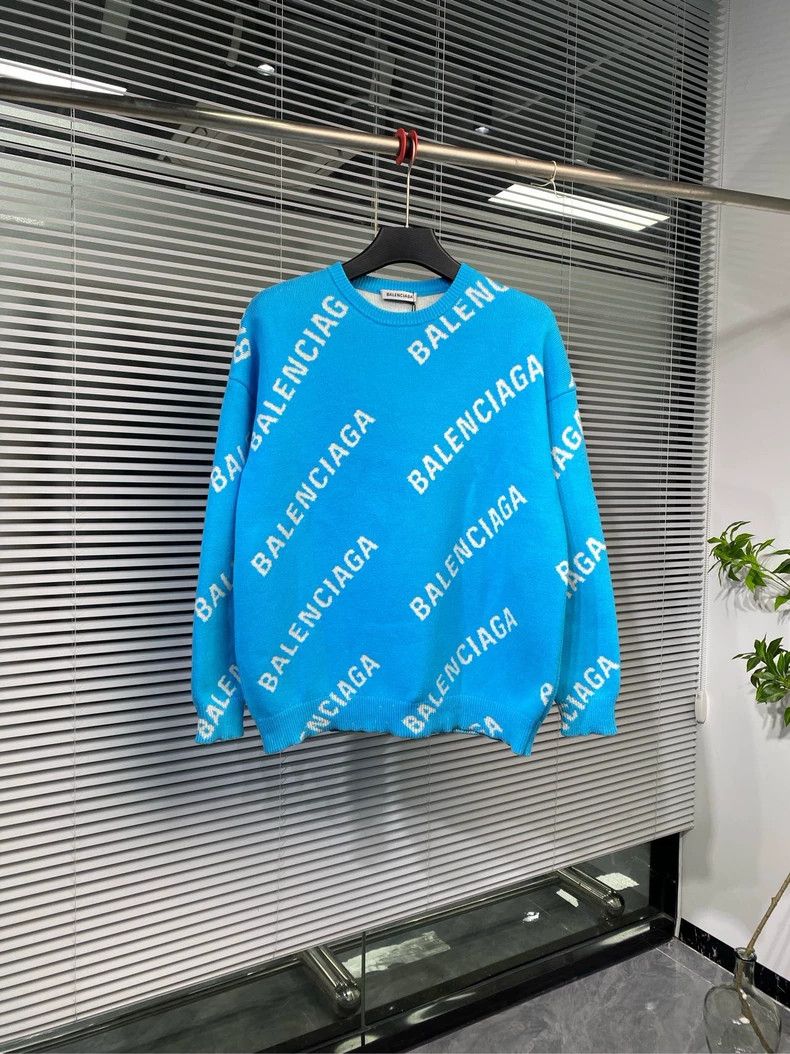 Balenciaga Bullet Screen Sweater Knitted Sweater Full of Logo Printing