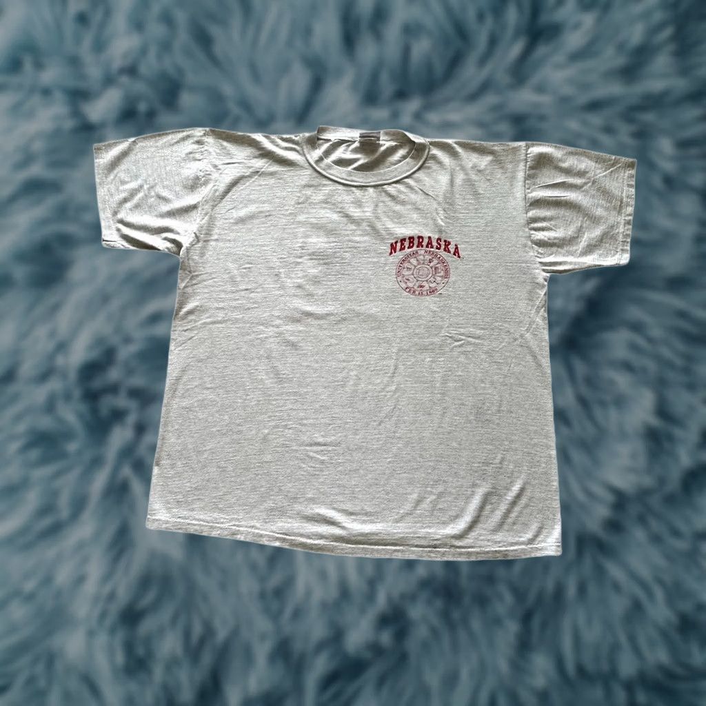 NCAA VINTAGE University Of Nebraska Gray Single Stitch T-Shirt NCAA XL Men XS? Size US XL / EU 56 / 4 - 1 Thumbnail