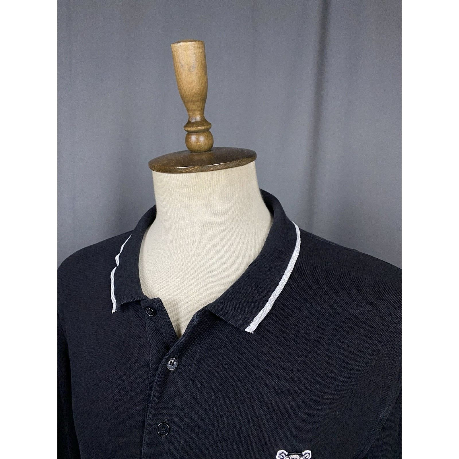 Kenzo Kenzo Small Logo Men's Black Polo Sweater Size XL Size US XL / EU 56 / 4 - 5 Thumbnail