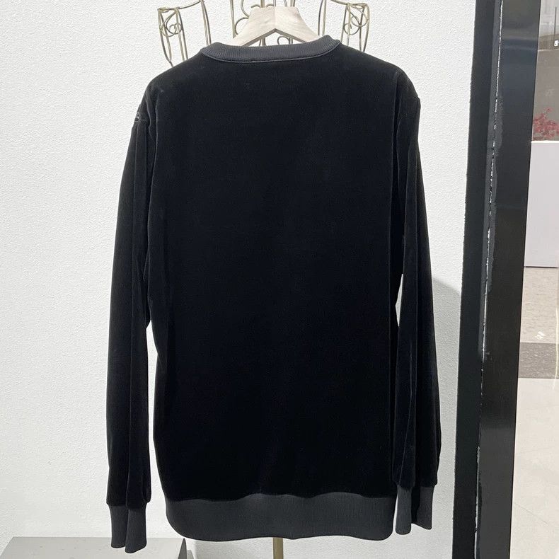 Givenchy Black Velvet Feather Printed Hoodie Comfortable