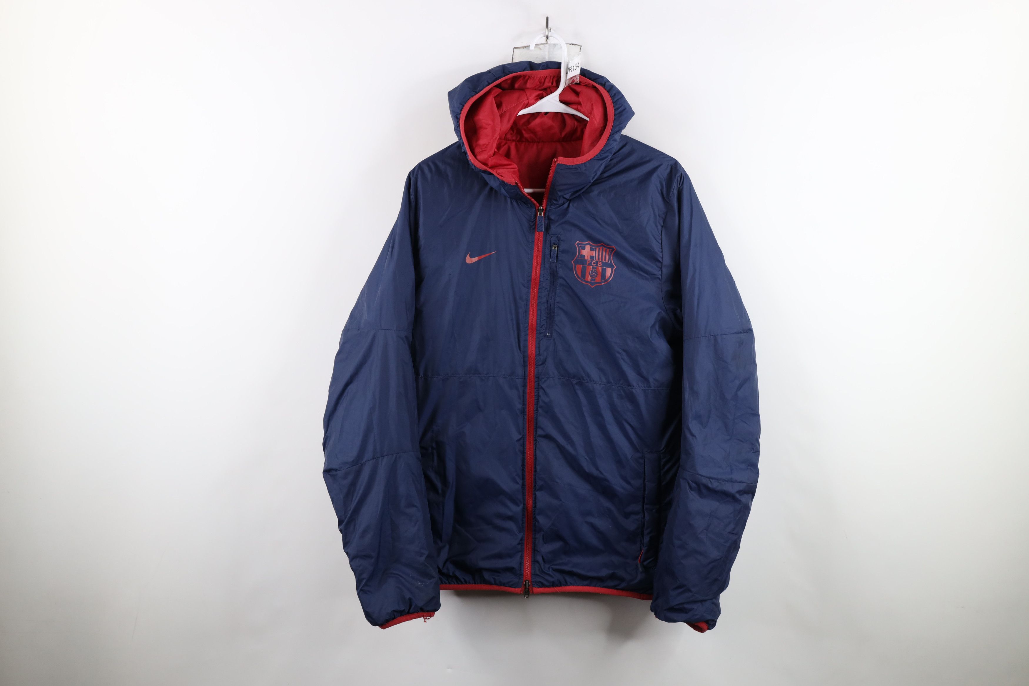 Nike × Vintage Vintage Nike Swoosh Reversible FC Barcelona Soccer Jacket Size US S / EU 44-46 / 1 - 12 Thumbnail