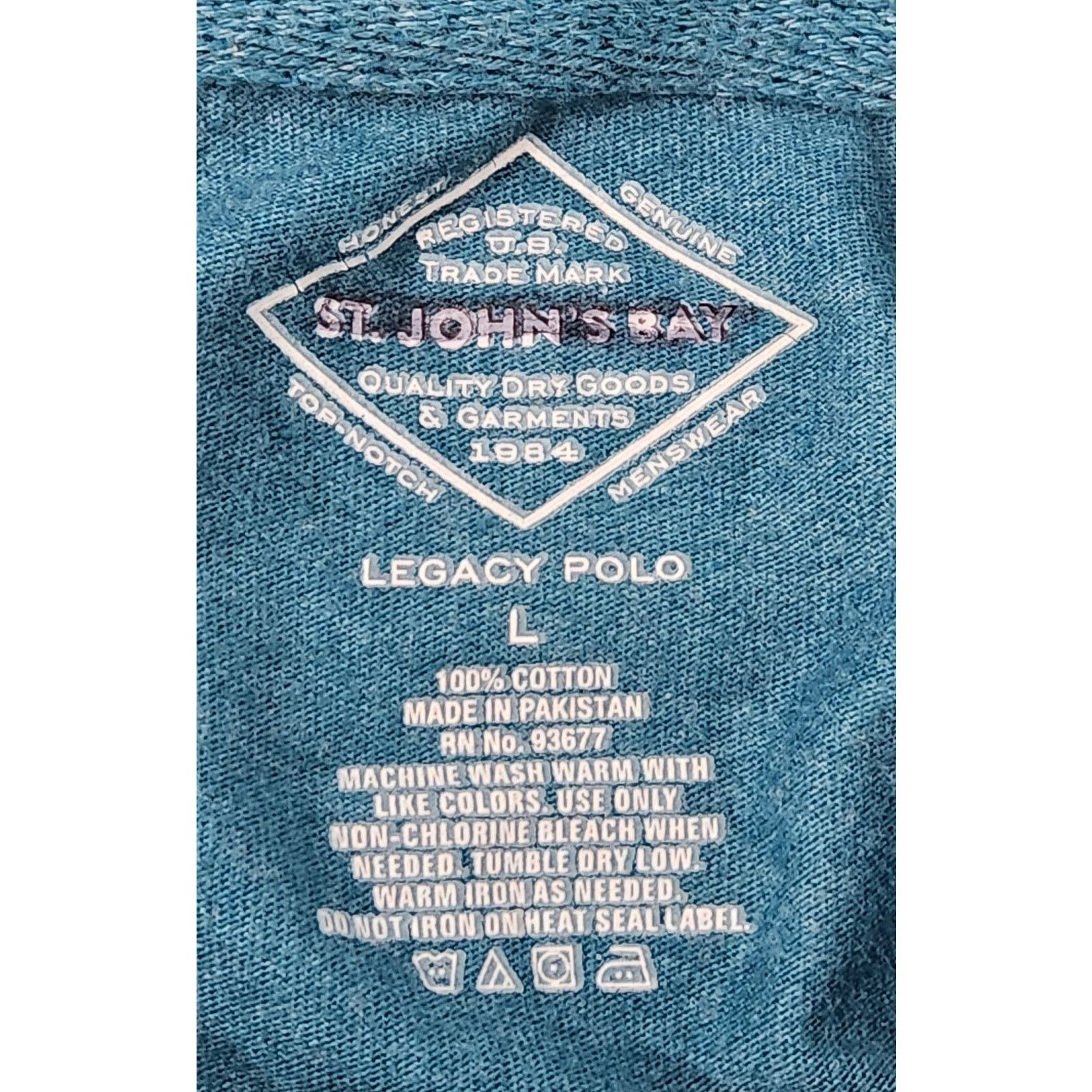 St. Johns Bay St John's Bay Teal Legacy Polo Large Short Sleeves Tagless Size US L / EU 52-54 / 3 - 4 Thumbnail