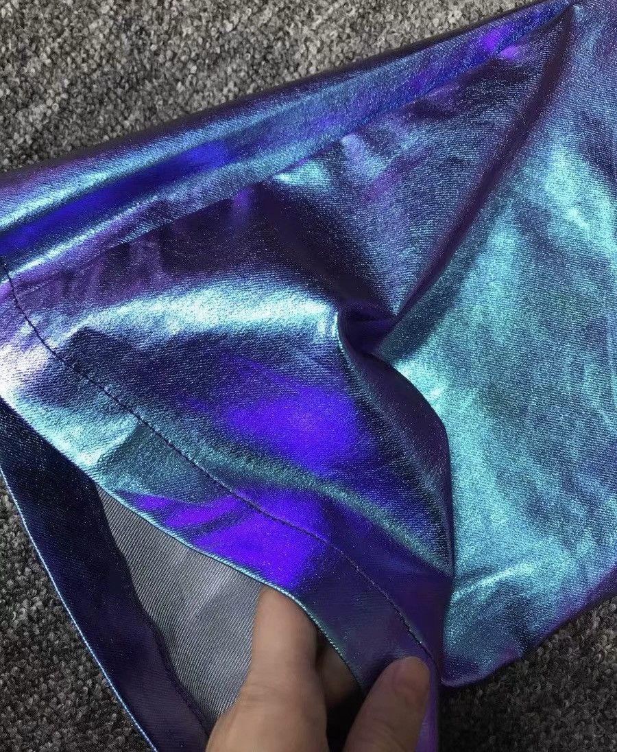 Japanese Brand × Vintage Retro punk y2k holographic hologram shiny flared pants Size US 32 / EU 48 - 6 Thumbnail