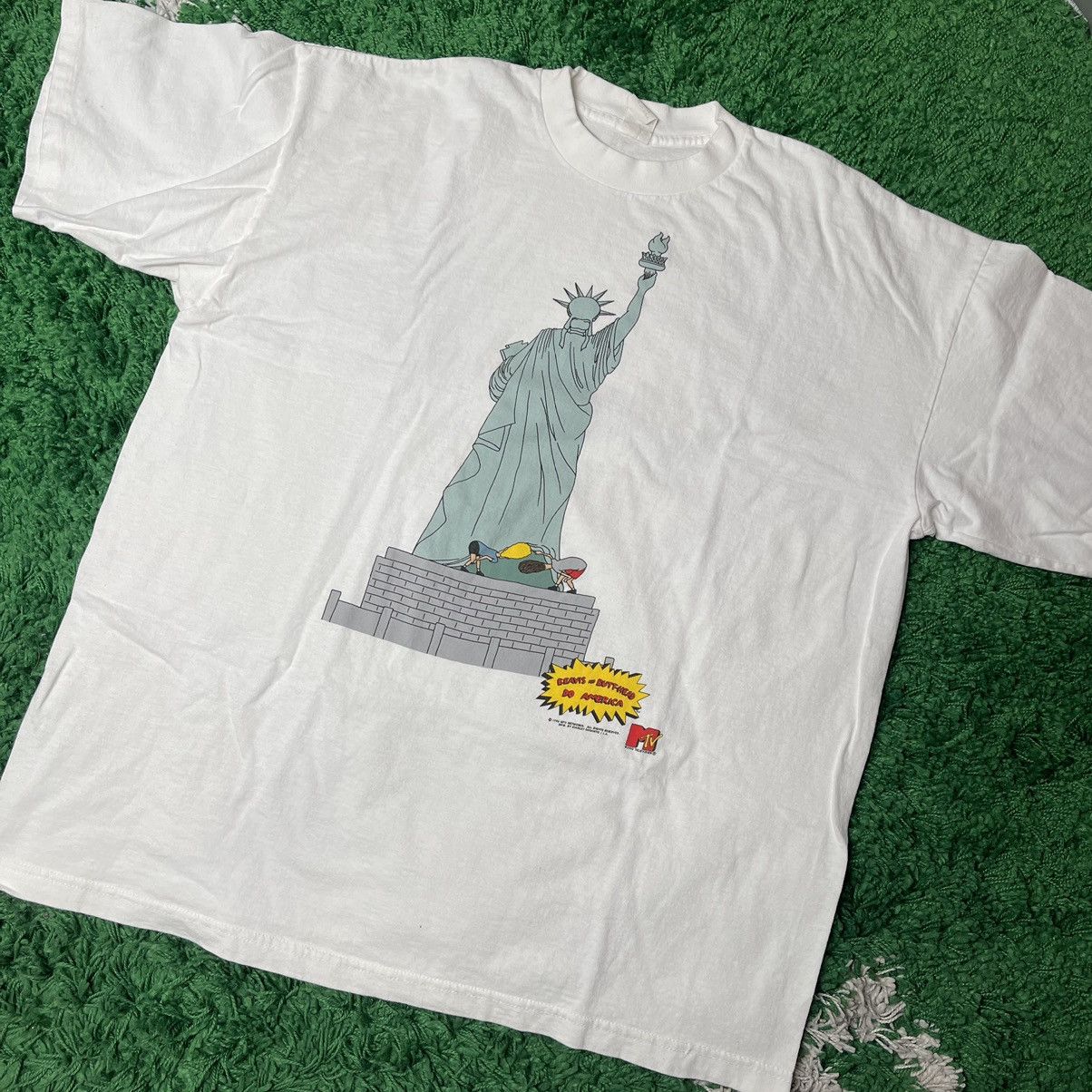 Image of Movie x Mtv Vintage 1996 Beavis And Butthead Do America Tee in White, Men's (Size XL)