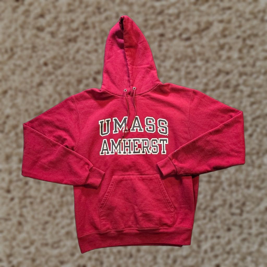Champion Champion Hoodie Mens Size Medium Red U Mass Amherst Casual Pullover Hooded Pockets Lounge Size US M / EU 48-50 / 2 - 1 Thumbnail