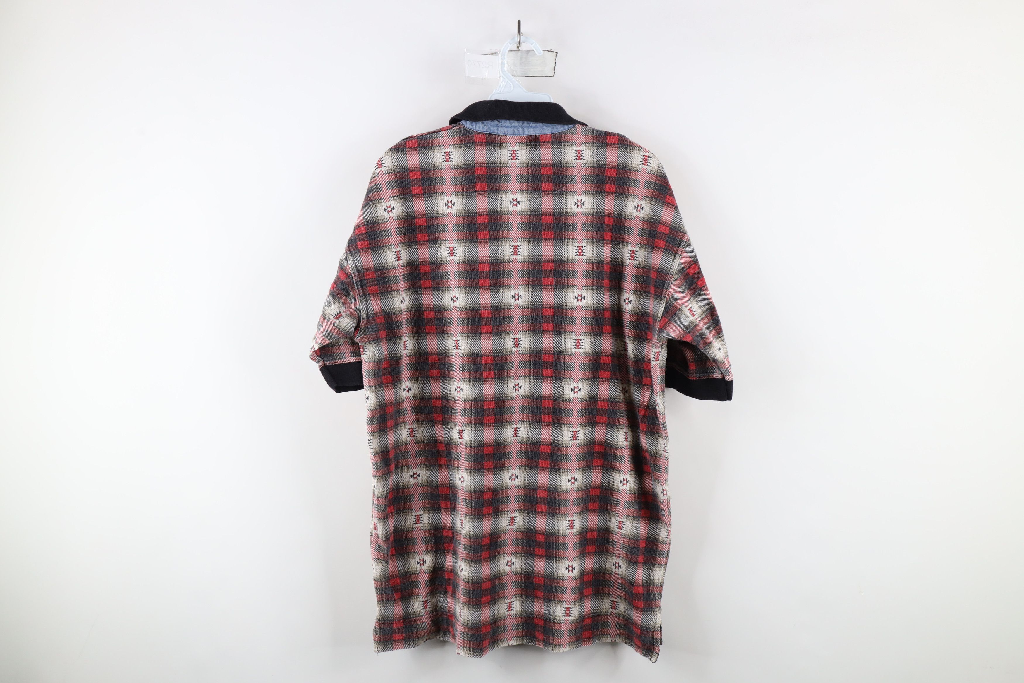 Vintage Vintage 90s Streetwear Southwestern Polo Shirt Cotton Red Size US M / EU 48-50 / 2 - 9 Thumbnail