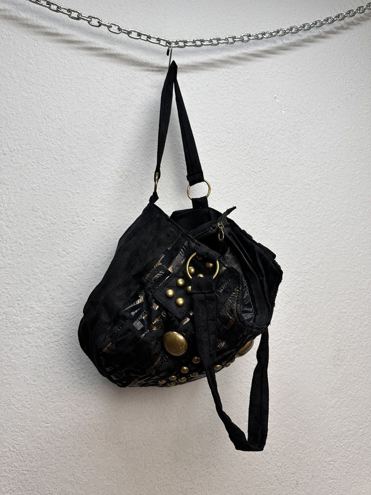 Just Cavalli Rundholz Black Studded Tote Shoulder Bag 30x40cm Size ONE SIZE - 10 Thumbnail