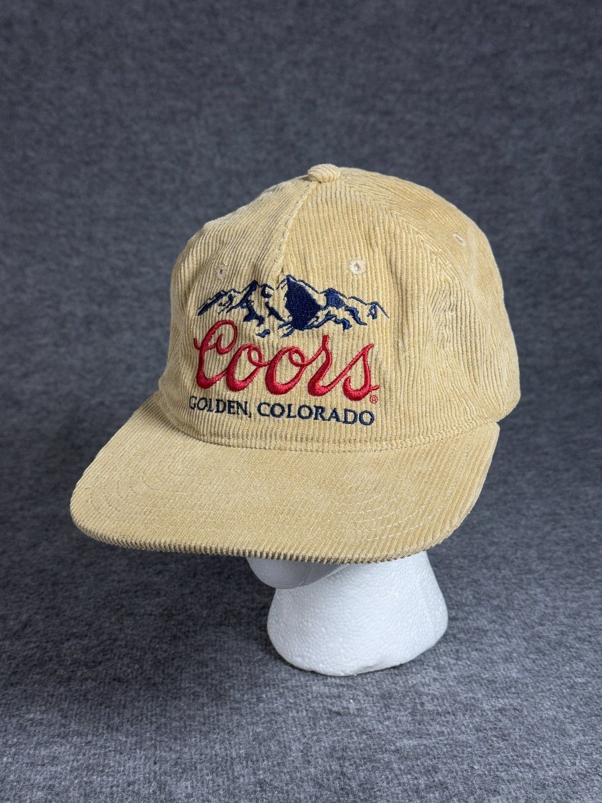 Vintage Coors Corduroy Relaxed Fit Trucker Snapback Hat Tan Size ONE SIZE - 8 Thumbnail