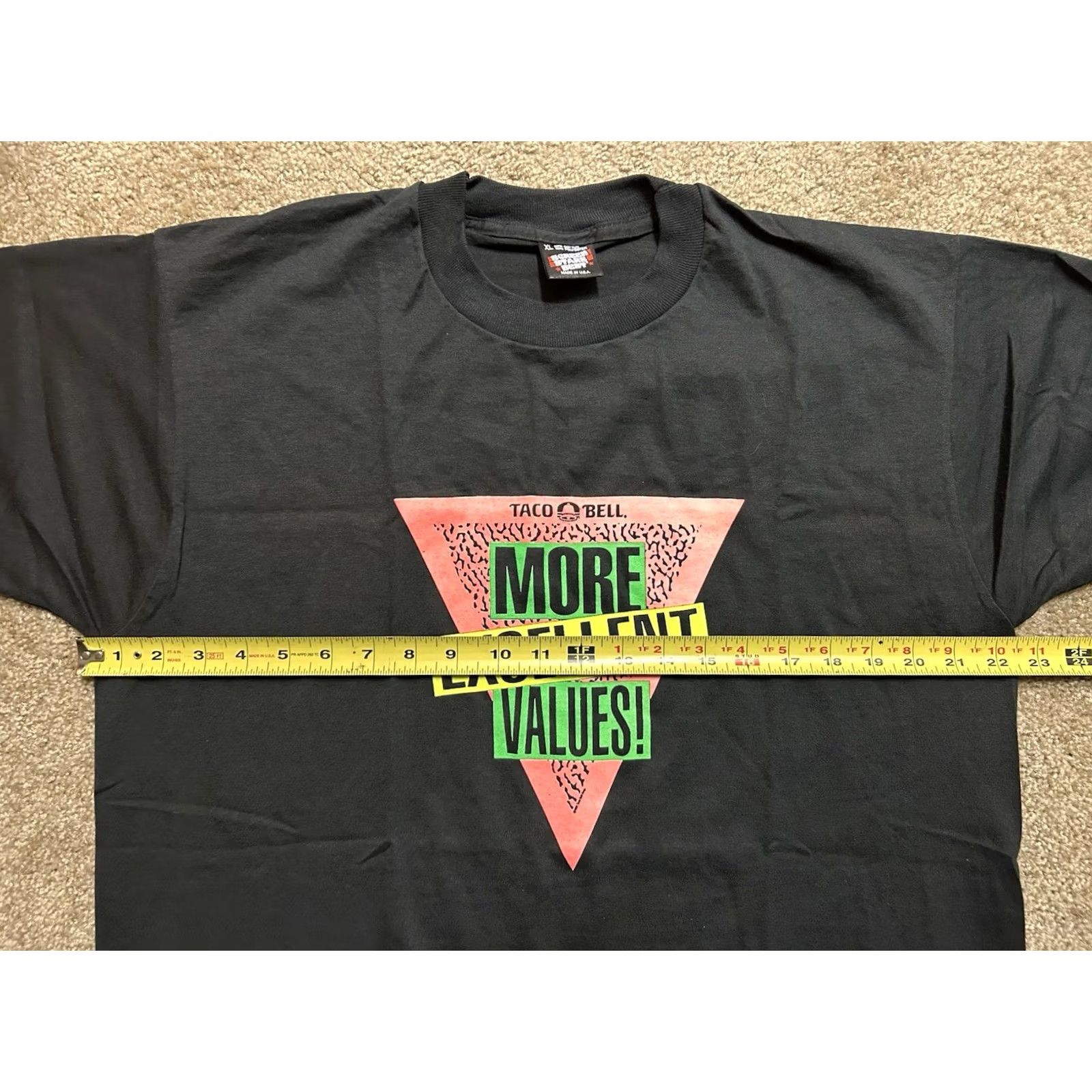 Vintage VINTAGE Screen Stars Taco Bell More Excellent Values! T-Shirt XL Men Black Short Sleeve Logo Stitch 90s Funny Retro Size US XL / EU 56 / 4 - 5 Thumbnail