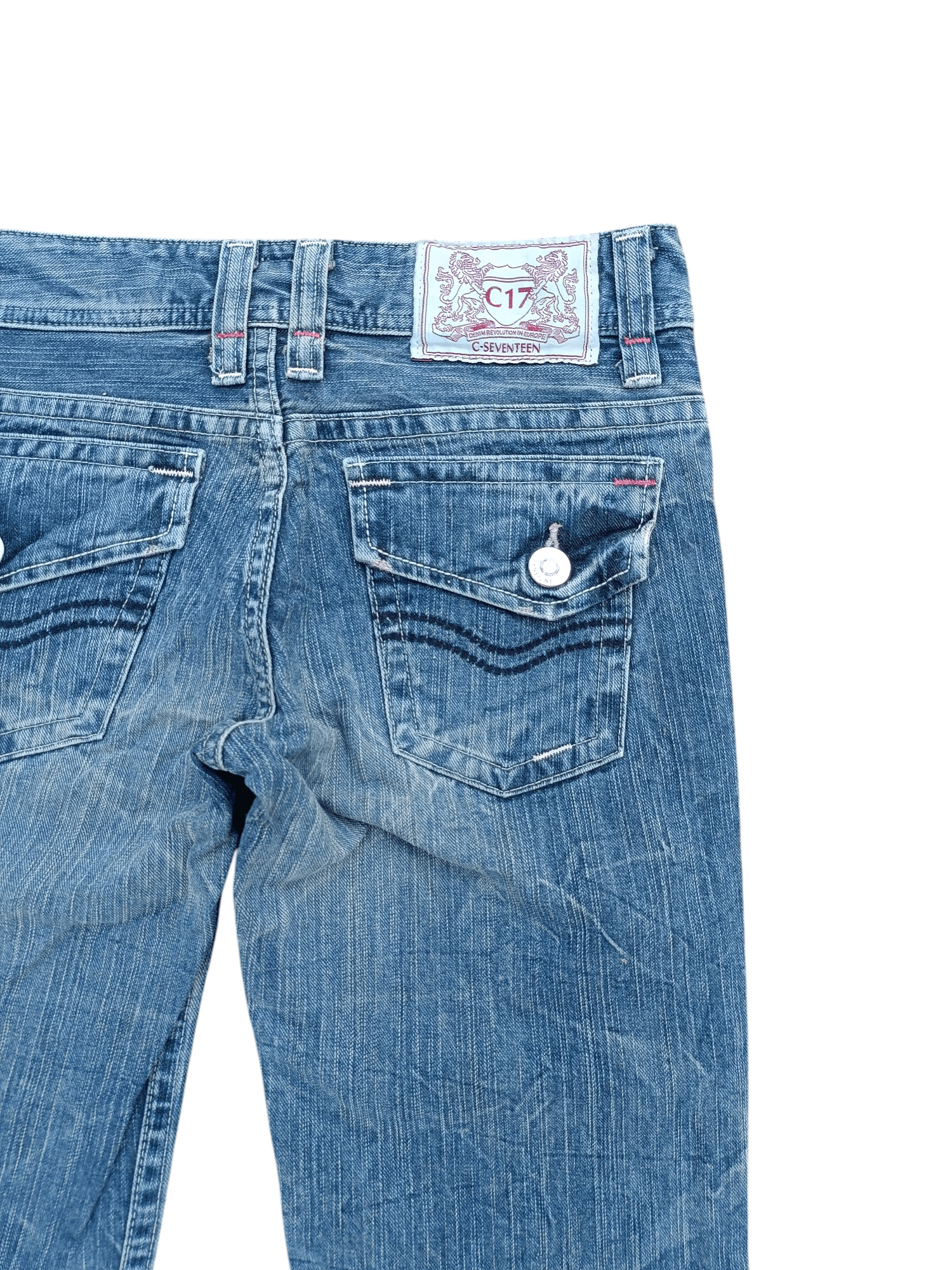 Designer × Japanese Brand FLARED C-Seventeen Bootcut Whiskers Faded Denim Pants Size S Size 30" / US 8 / IT 44 - 11 Thumbnail