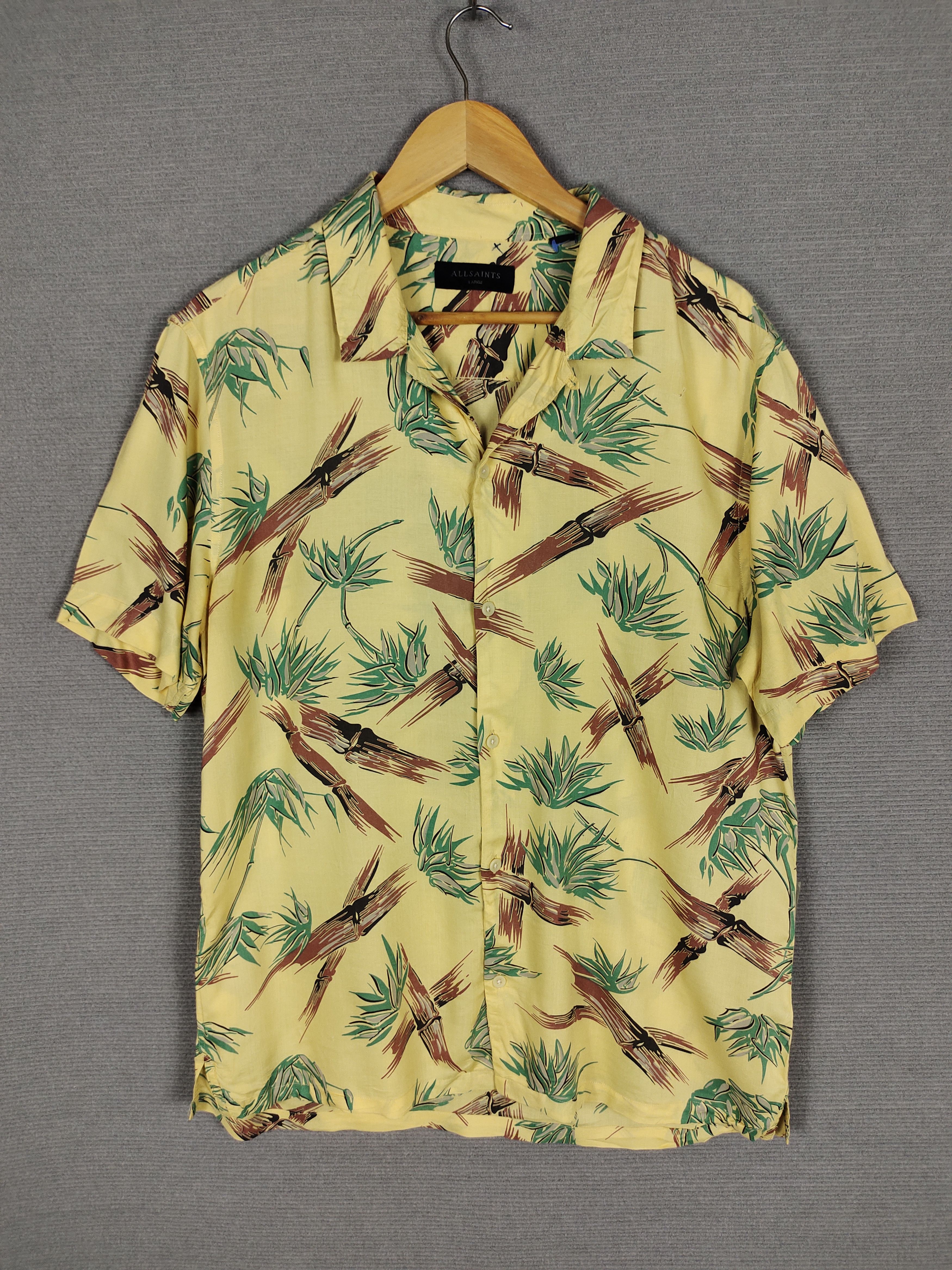 Allsaints Allsaints Rayon Bamboo Printed Hawaiian Shirt Size US L / EU 52-54 / 3 - 1 Thumbnail