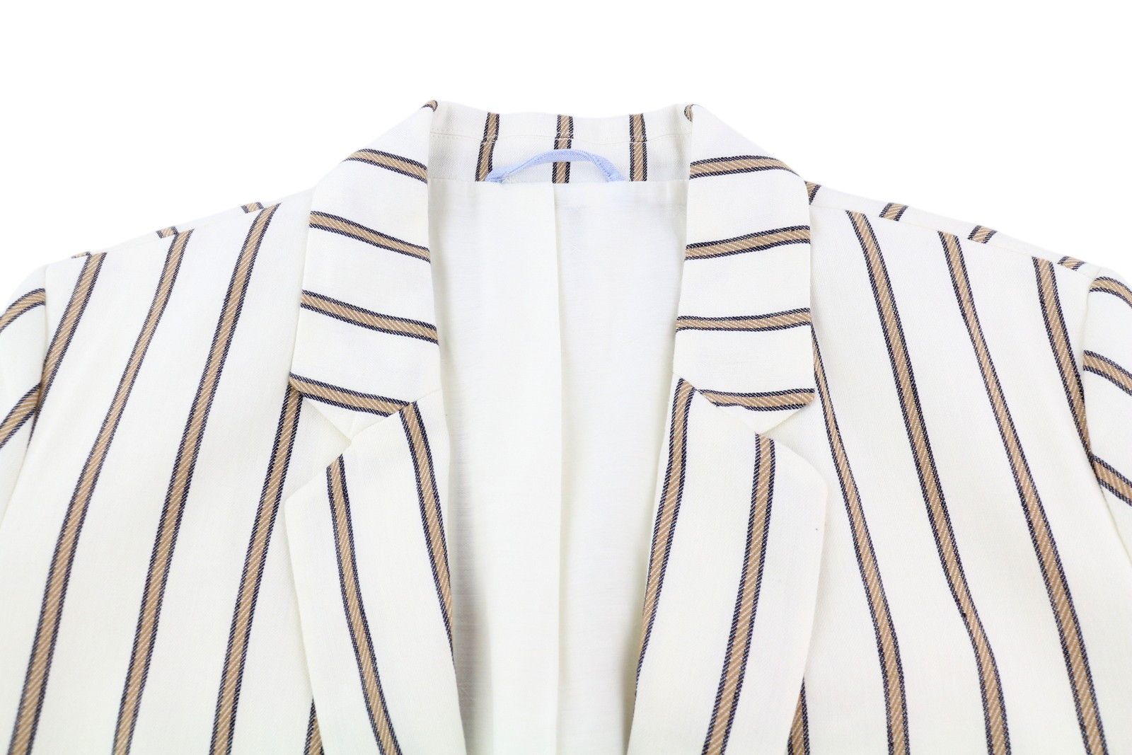 Gant STRIPE LINEN EU42 Off-White Linen Notch Blazer 85340 Size L / US 10 / IT 46 - 5 Thumbnail