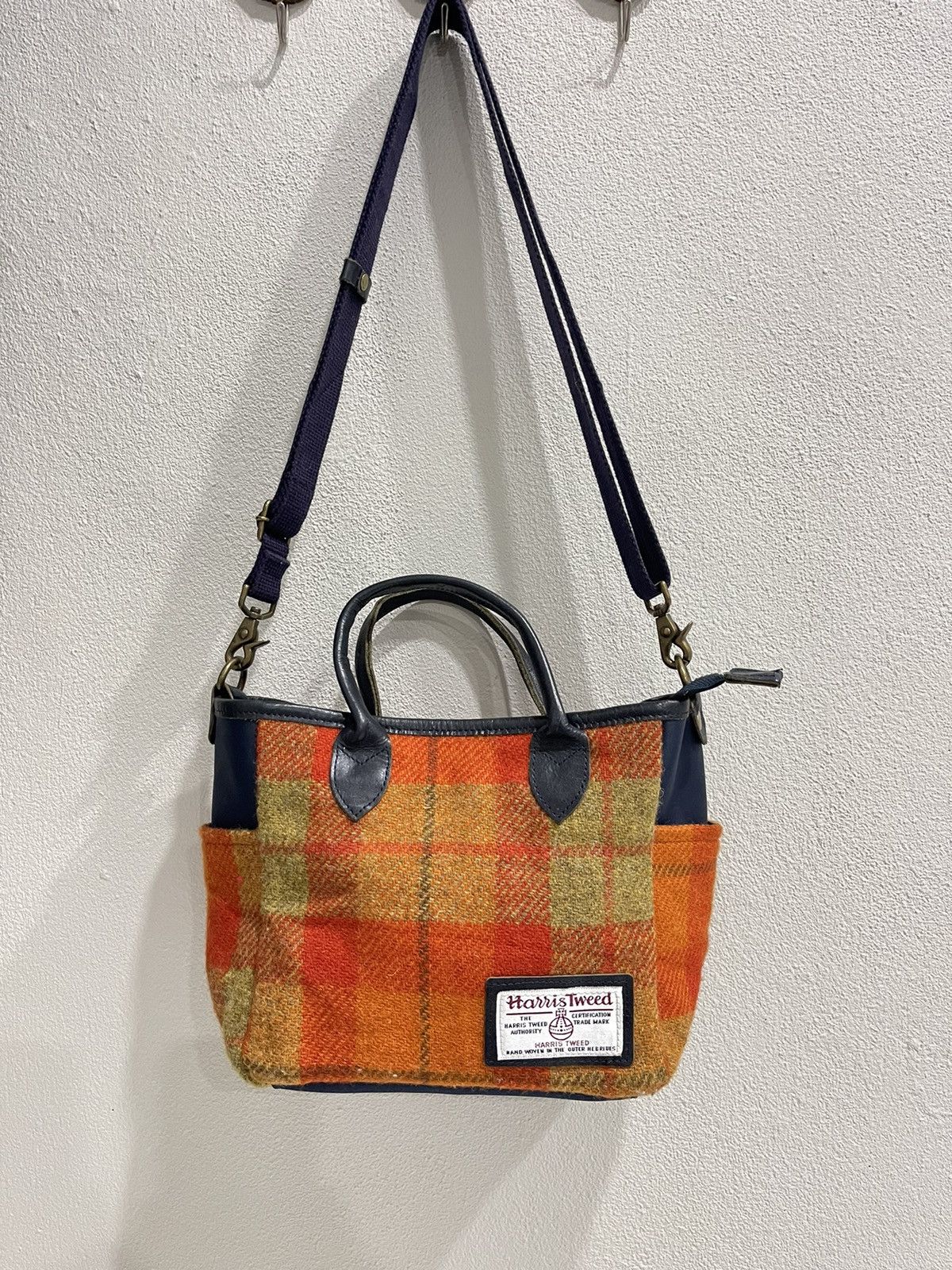 Harris Tweed Vintage Harris Tweed X BPQC 2 Way Orange Plaid Wool Bag Size ONE SIZE - 1 Thumbnail