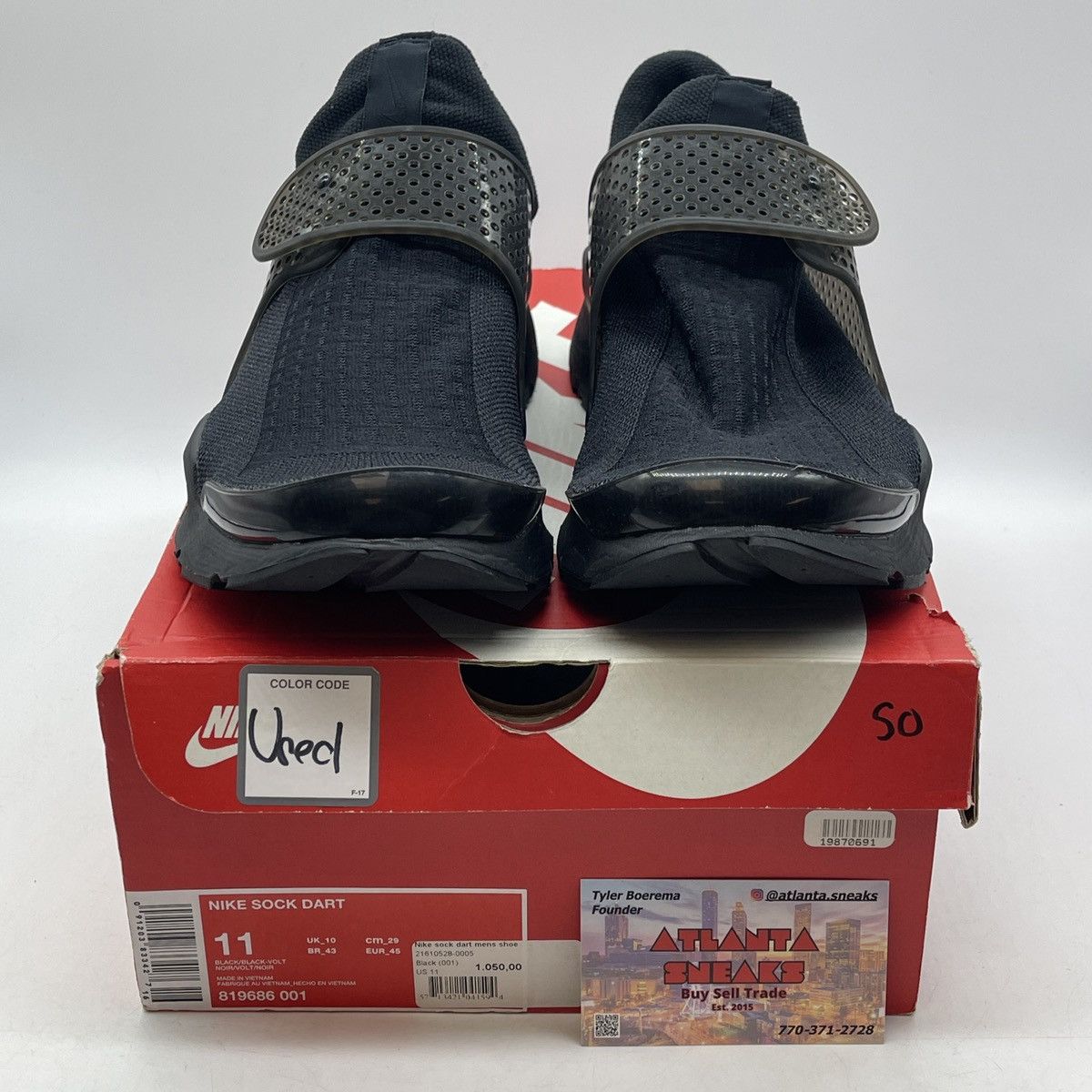 Nike Sock dart triple black Size US 11 / EU 44 - 2 Thumbnail