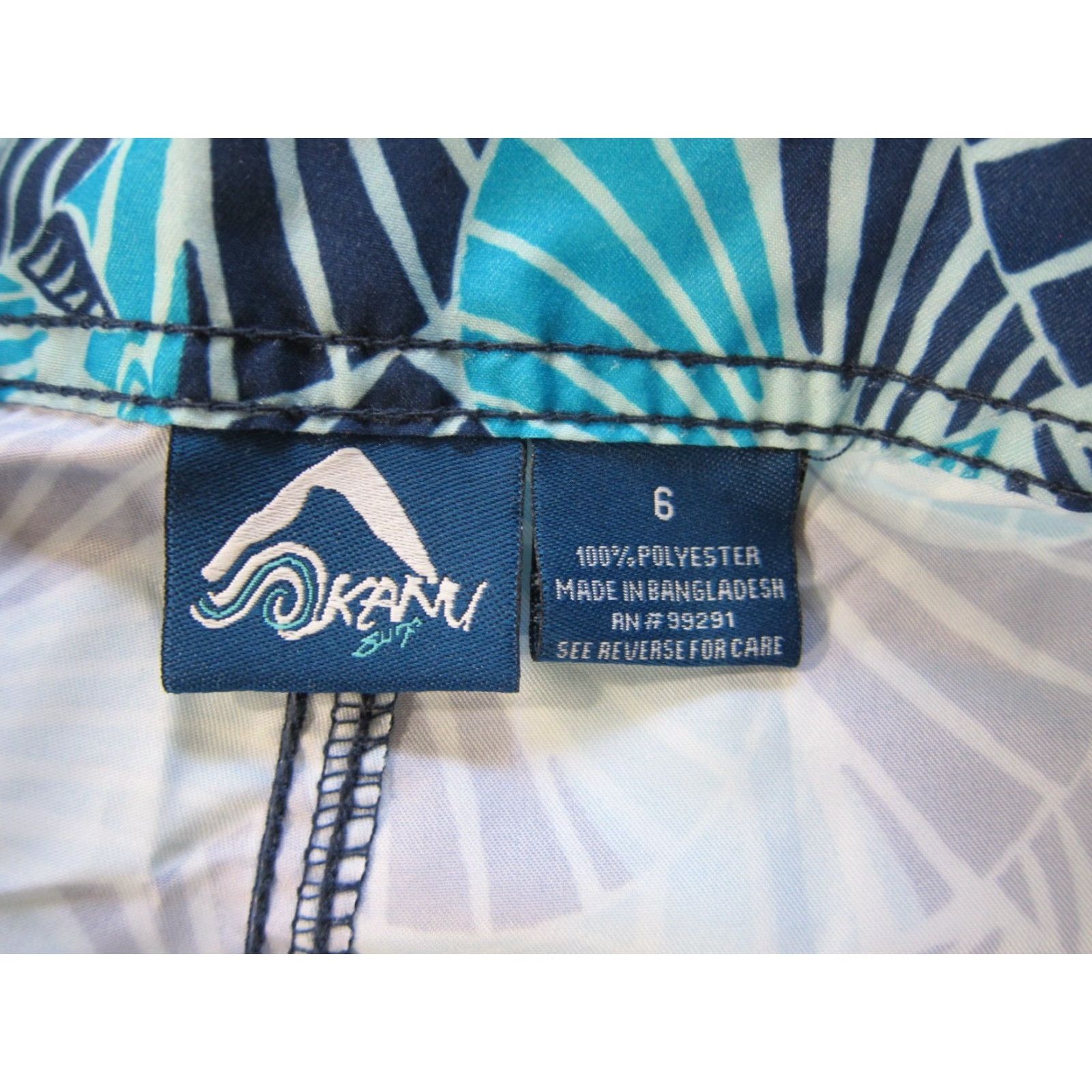 Vintage Kanu Surf Blue Floral Geometric Pocket Lightweight Swim Board Short Women 6 Size 28" / US 6 / IT 42 - 4 Thumbnail