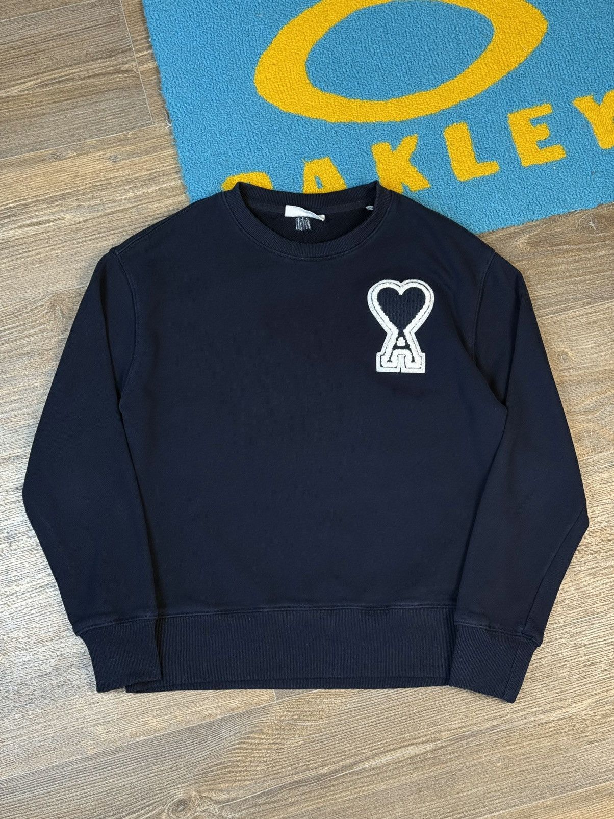 AMI Logo Navy Blue Sweatshirt