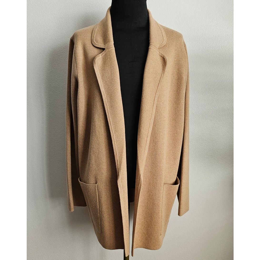 J.Crew EUC J. CREW Blend Khaki Elosie Knit Sweater Blazer Jacket L Size L / US 10 / IT 46 - 3 Thumbnail