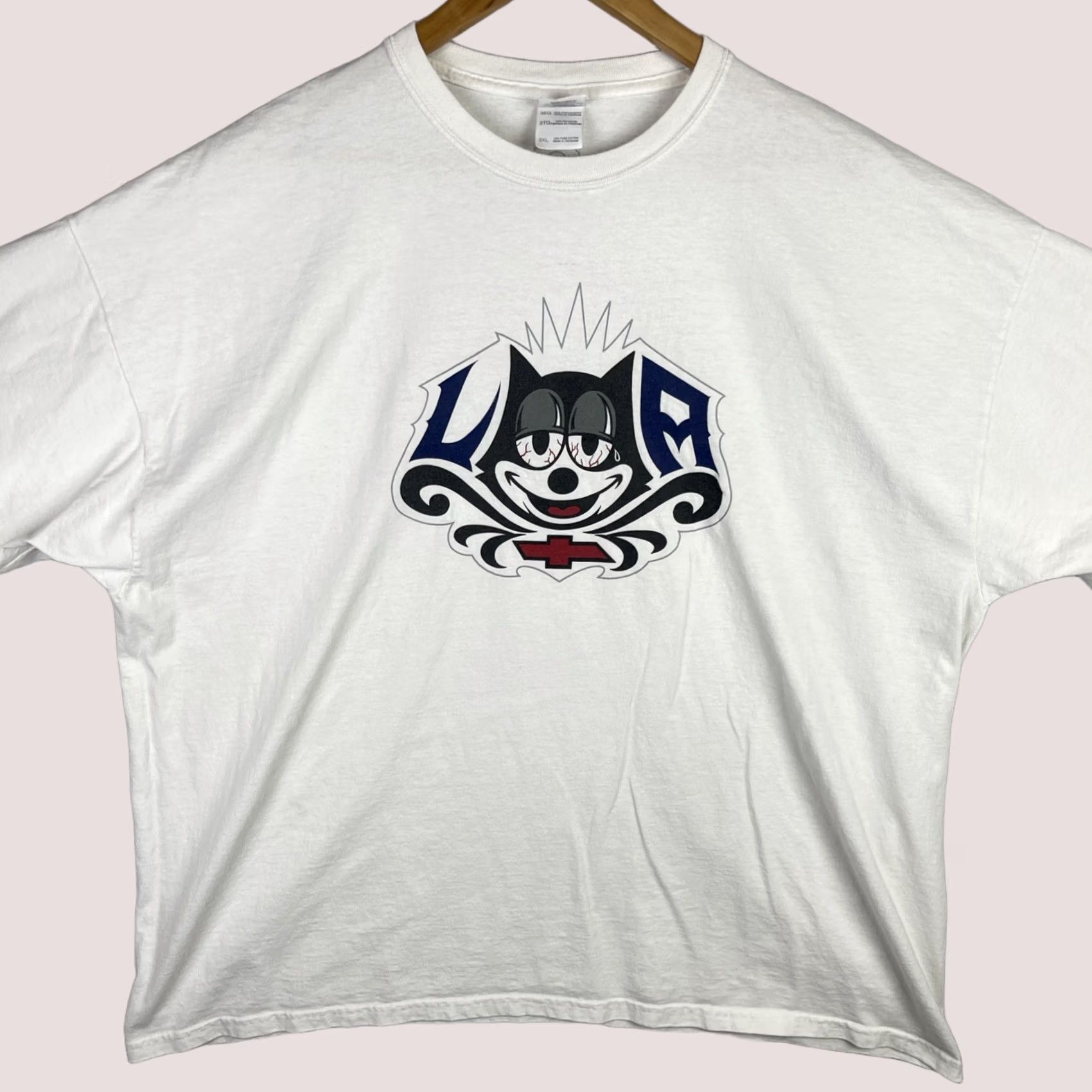 Vintage Mister Cartoon Shirt Mens 3XL White T-Shirt Cartoon Tattoo City Hip Hop Y2K Tee brandsed Logo Size US XXL / EU 58 / 5 - 1 Thumbnail