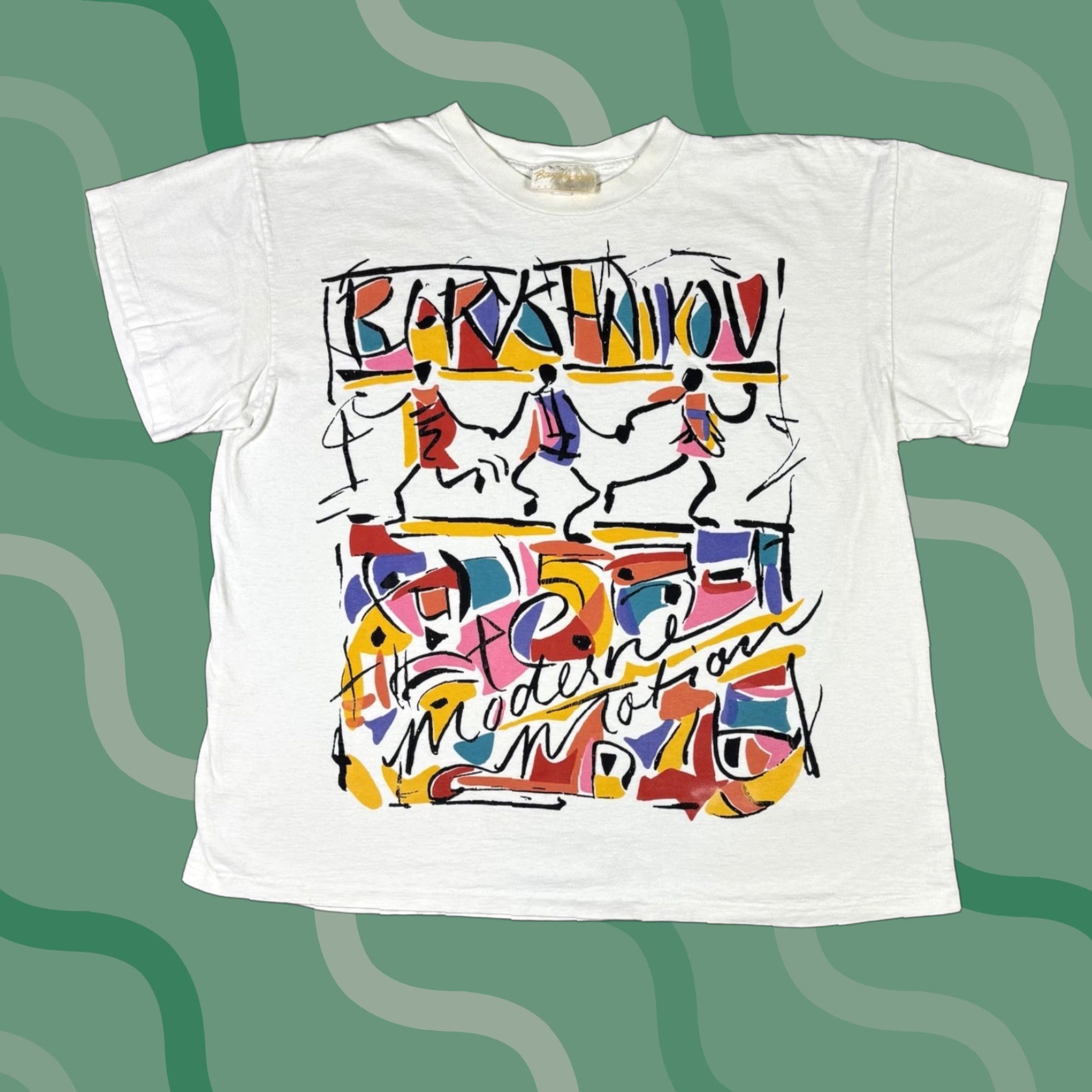 Vintage VINTAGE Stick Figure Art T Shirt 90s Single Stitch Adult Large White Cotton Graphic Print Crew Neck Short Sleeve Mens Regular Size US L / EU 52-54 / 3 - 1 Thumbnail